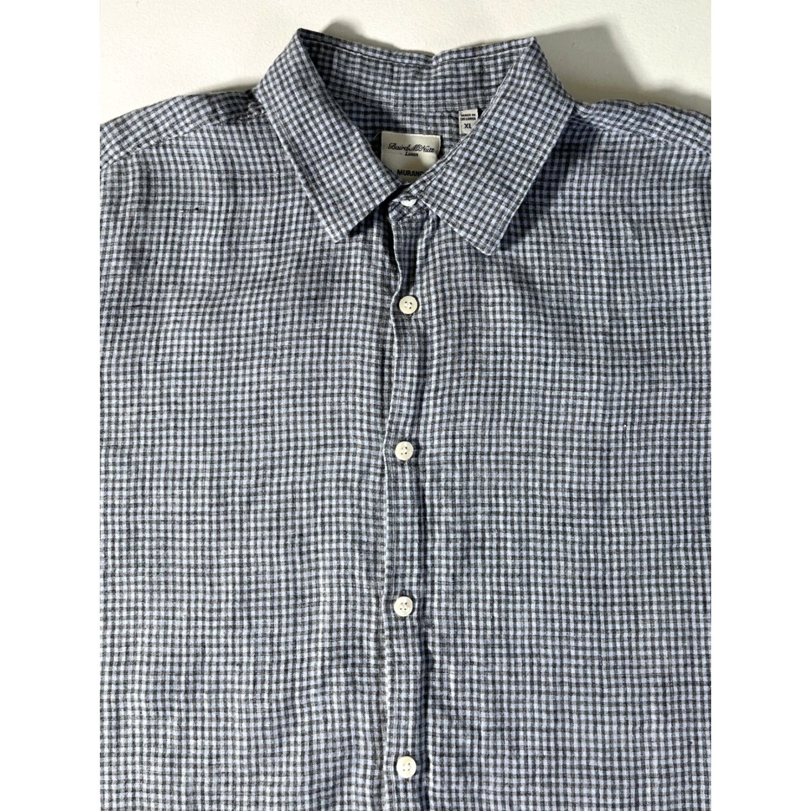 Murano VINTAGE Murano Shirt XL Blue Linen Button-Up Pockets Short Sleeve Casual Mens retro Baird McNutt Size US XL / EU 56 / 4 - 4 Thumbnail
