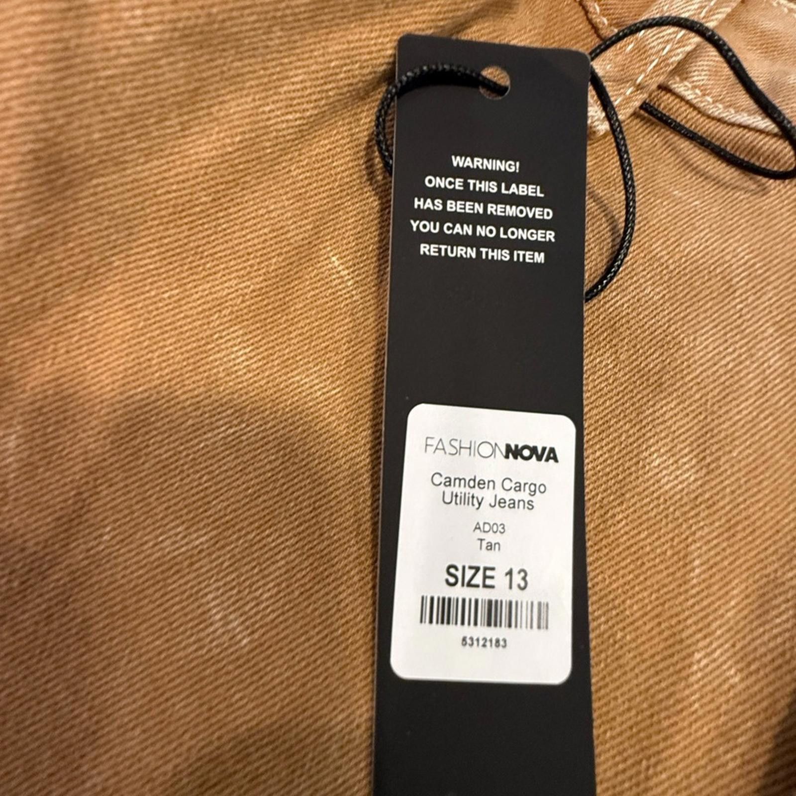 Fashion Nova Fashion Nova khaki tan cargo pants funky streetwear SZ 13 Size 30" / US 8 / IT 44 - 6 Thumbnail