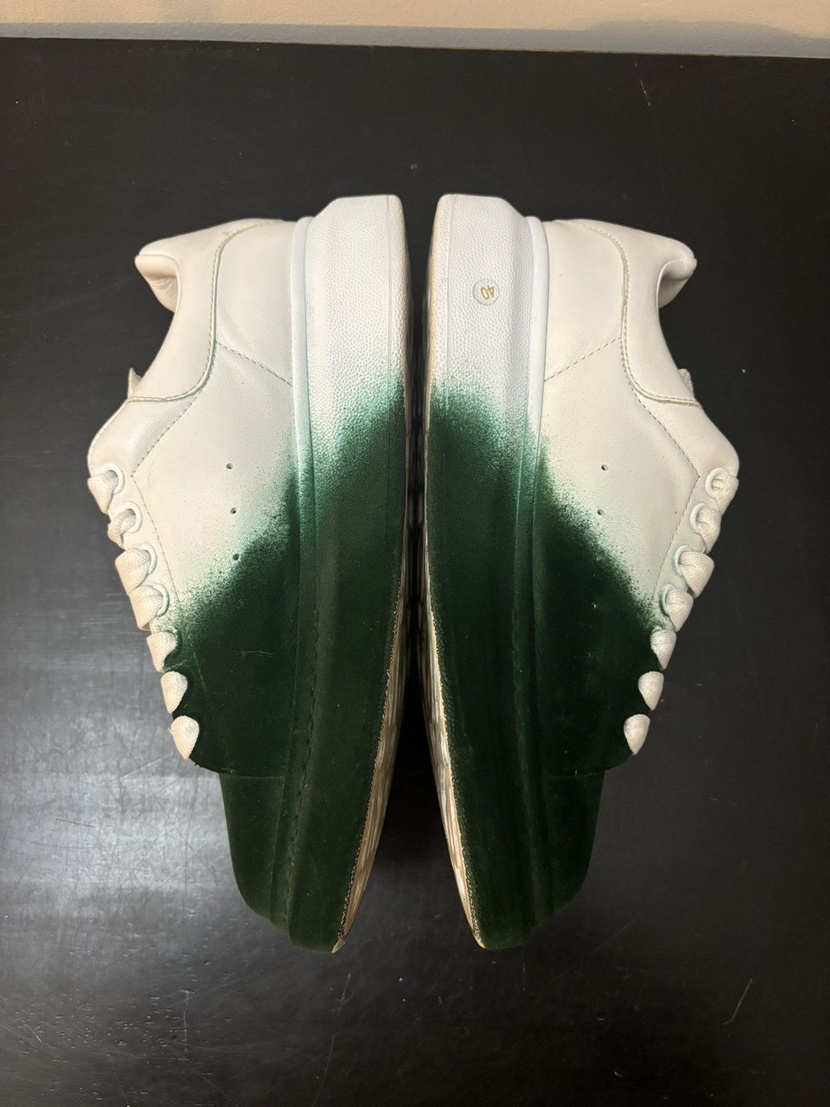 Alexander McQueen Alexander McQueen Oversized Leather Sneakers Sprayed Green Size US 7 / EU 40 - 3 Thumbnail