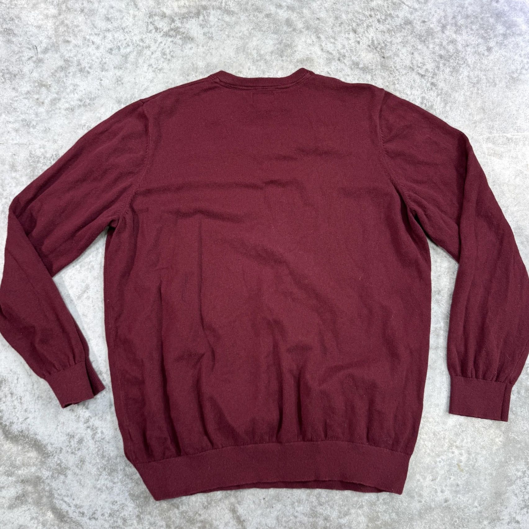 Vintage VINTAGE LL Bean Sweater Mens Large Burgundy V-Neck Cotton Cashmere Pullover Lightweight Size US L / EU 52-54 / 3 - 5 Thumbnail