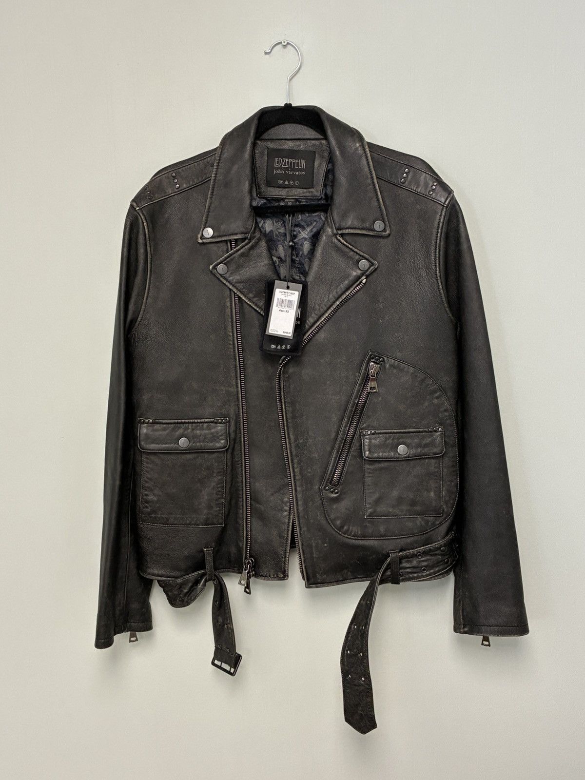 John Varvatos Led Zeppelin leather biker jacket EU 52 USA 42 Size US L / EU 52-54 / 3 - 4 Thumbnail
