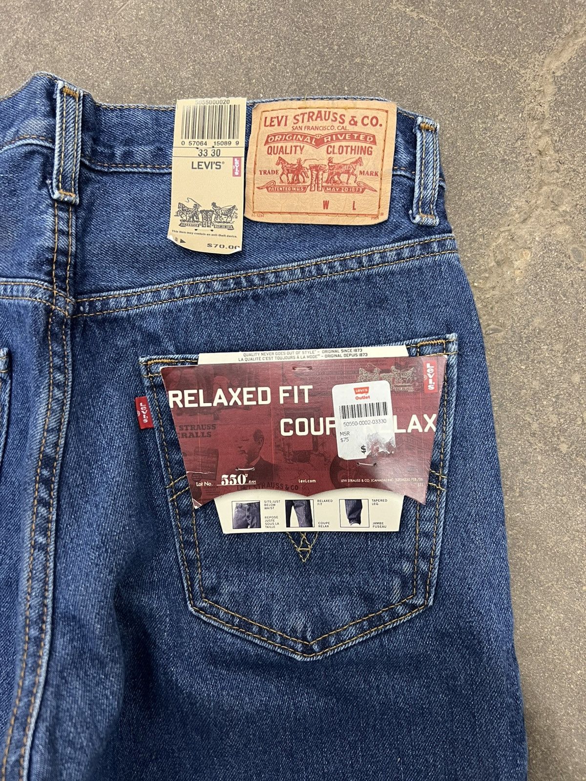 Levi's × Vintage 2007 Levi’s 550 Relaxed Fit Denim Jeans DEADSTOCK Size US 33 - 6 Thumbnail