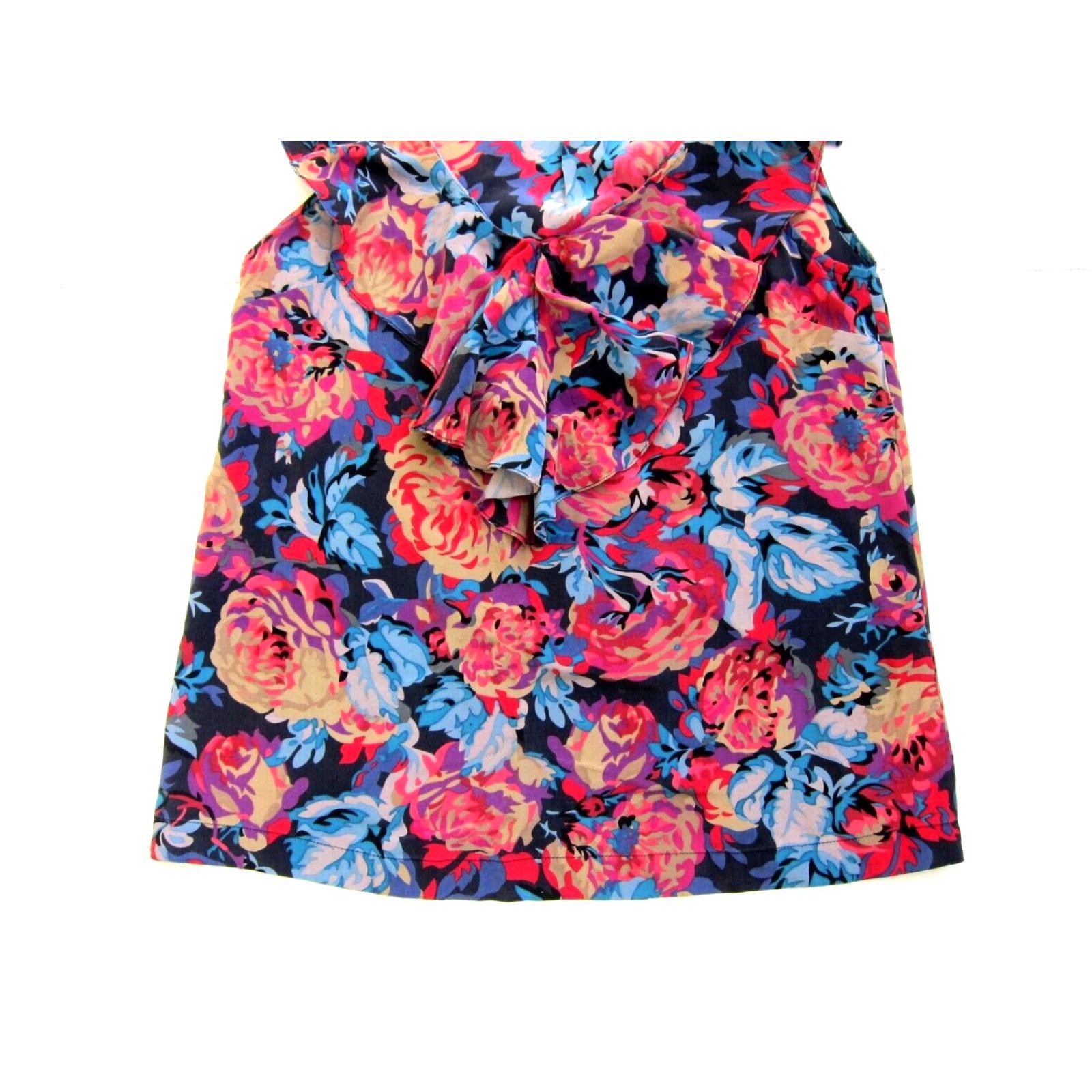 Soeur Moulinette Soeurs Athropologie 100% Silk Pink Blue Floral Cap Sleeve Blouse 0 Size XS / US 0-2 / IT 36-38 - 5 Thumbnail