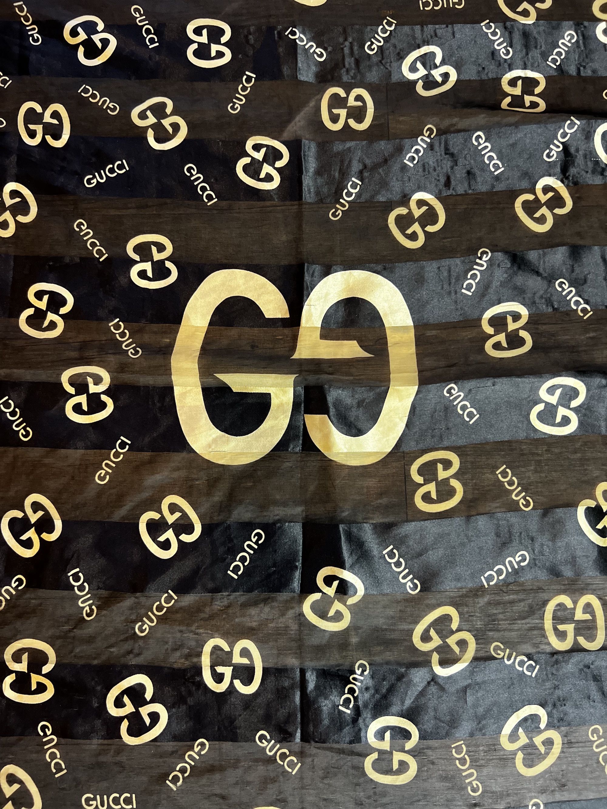 Gucci Vintage GUCCI GG Sheer Black Monogram Scarf Size ONE SIZE - 5 Thumbnail