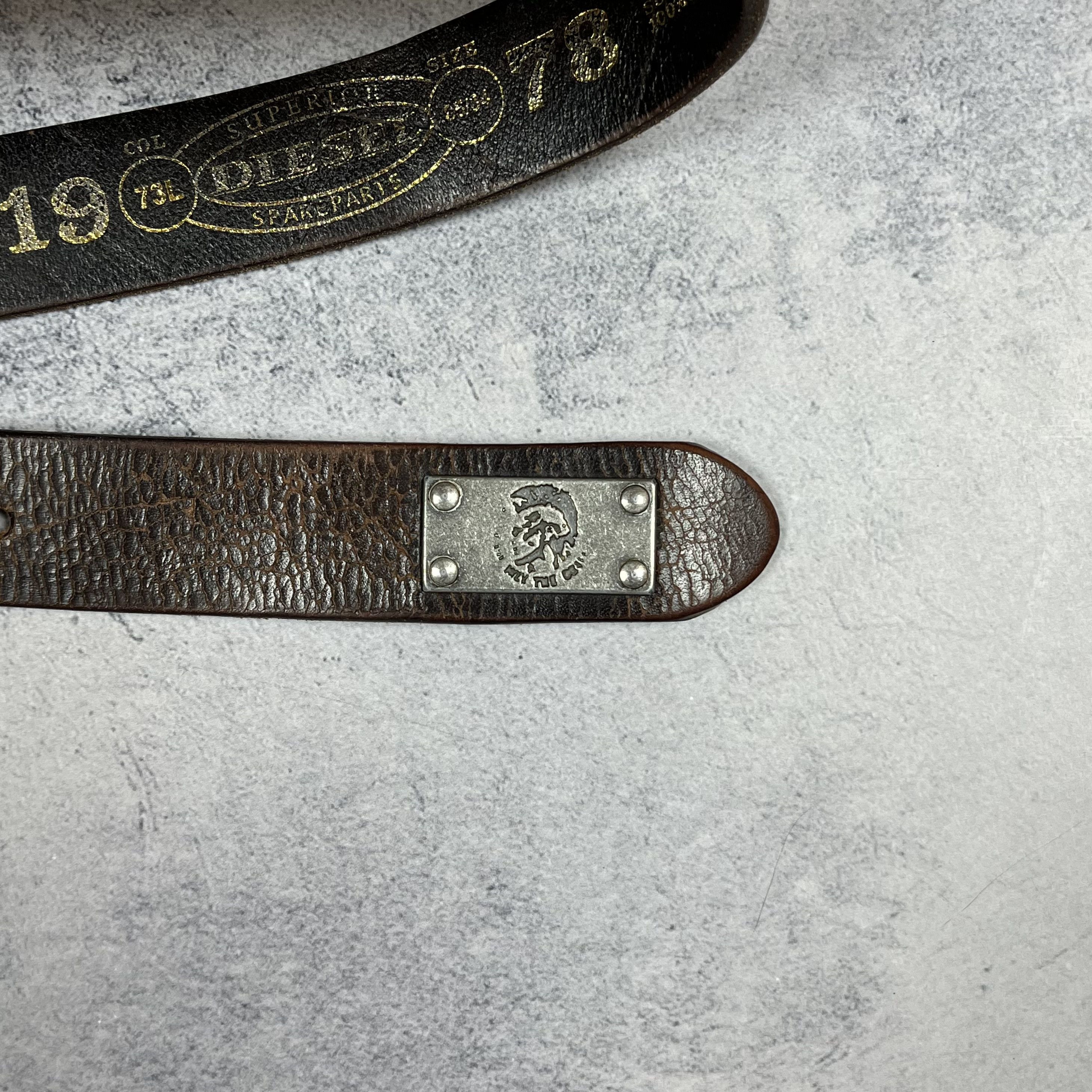 Diesel Vintage Diesel Cow Leather Y2K Brown Belt 00’s Size ONE SIZE - 6 Thumbnail