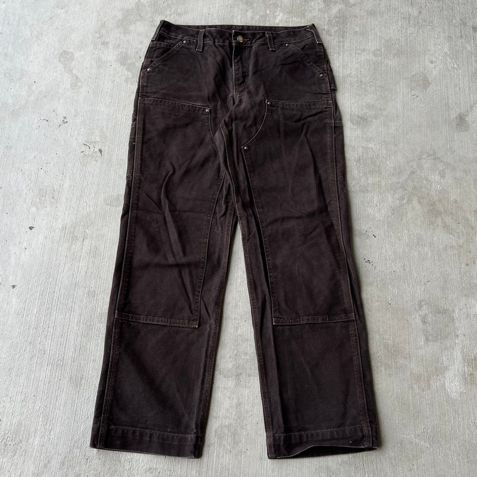 Carhartt × Vintage Carhartt WOMENS brown double knee work wear carpenter pants Size US 31 - 1 Thumbnail