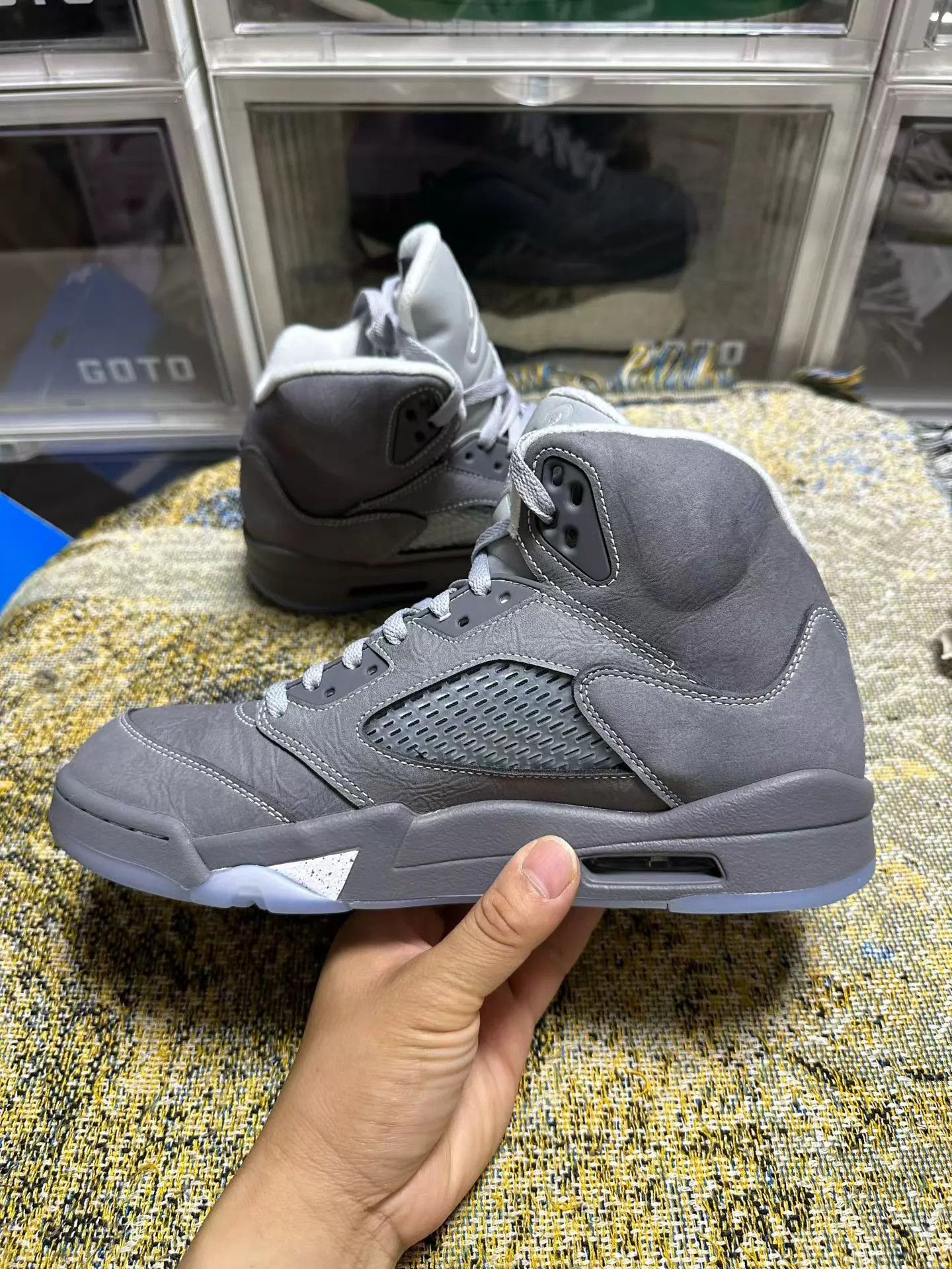 Nike Air Jordan 5 Retro Wolf Grey Mid Bball Men 43 Worn 1x Size US 10 / EU 43 - 2 Thumbnail