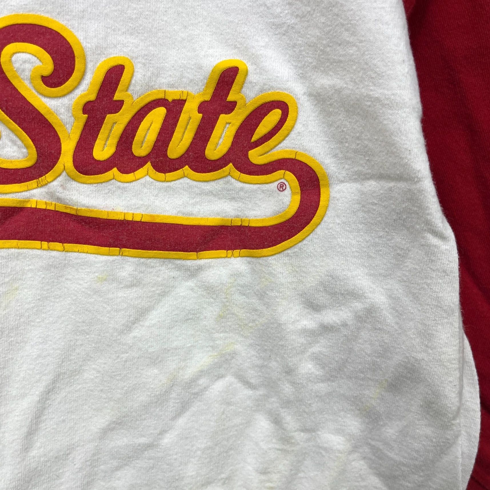 Nike VINTAGE Nike Iowa State Cyclones 3/4 Sleeve Shirt S Mens Small White 90s Cyclones Swoosh Size US S / EU 44-46 / 1 - 5 Thumbnail
