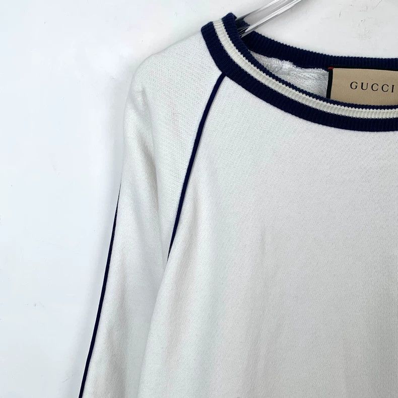 Gucci Gucci White logo embroidered round-neck cotton sweatshirt 2 Size US S / EU 44-46 / 1 - 3 Thumbnail