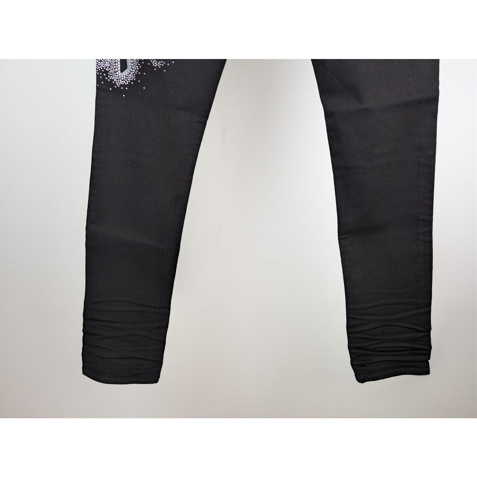 Amiri o1rshd1 MA Swirl Crystal Skinny Denim Jeans in Black Size US 34 / EU 50 - 14 Thumbnail