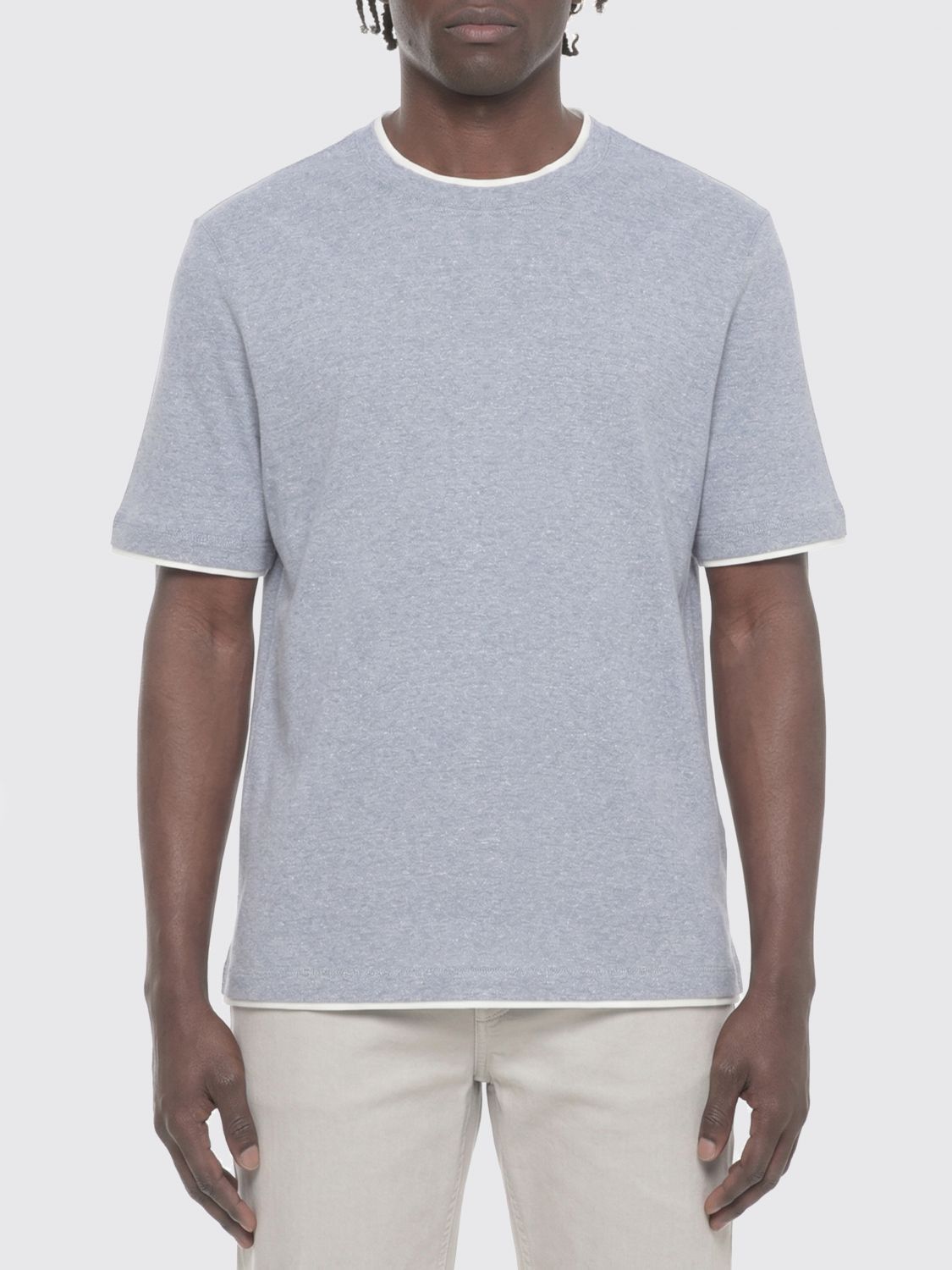 Brunello Cucinelli Brunello Cucinelli T-Shirt Men Grey Size US L / EU 52-54 / 3 - 1 Thumbnail
