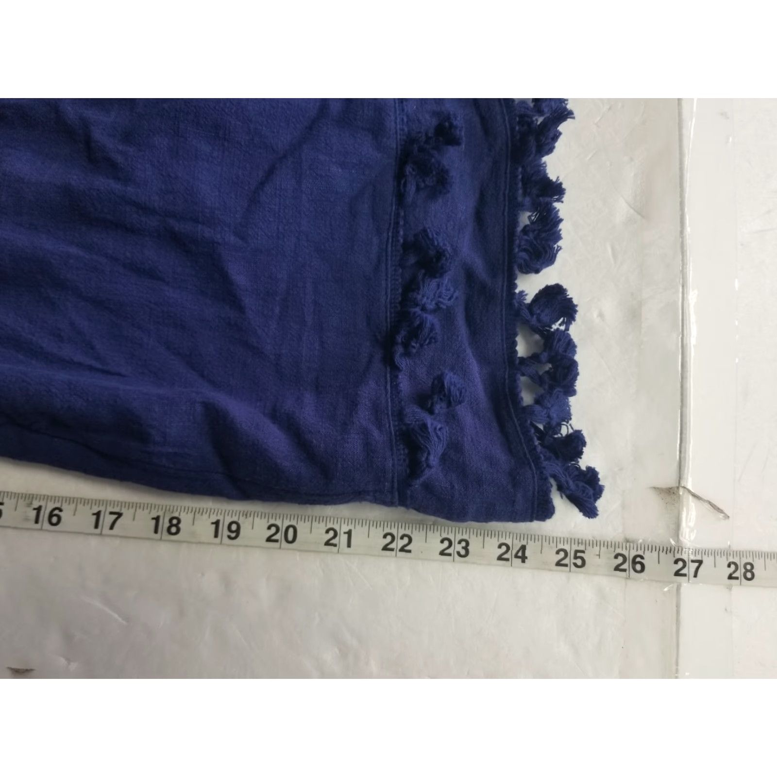 Lulus Lulus Linen Blend Tank Dress Women's Small Blue Fringe Hem Sleeveless Short Dress 90s Bohemian Beach Casual Party/Cocktail Size S / US 4 / IT 40 - 5 Thumbnail