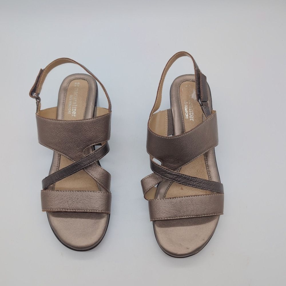 Naturalizer Naturalizer "Tender" sz 7.5 Gold Leather Women's Sandals Size US 7.5 / IT 37.5 - 4 Thumbnail
