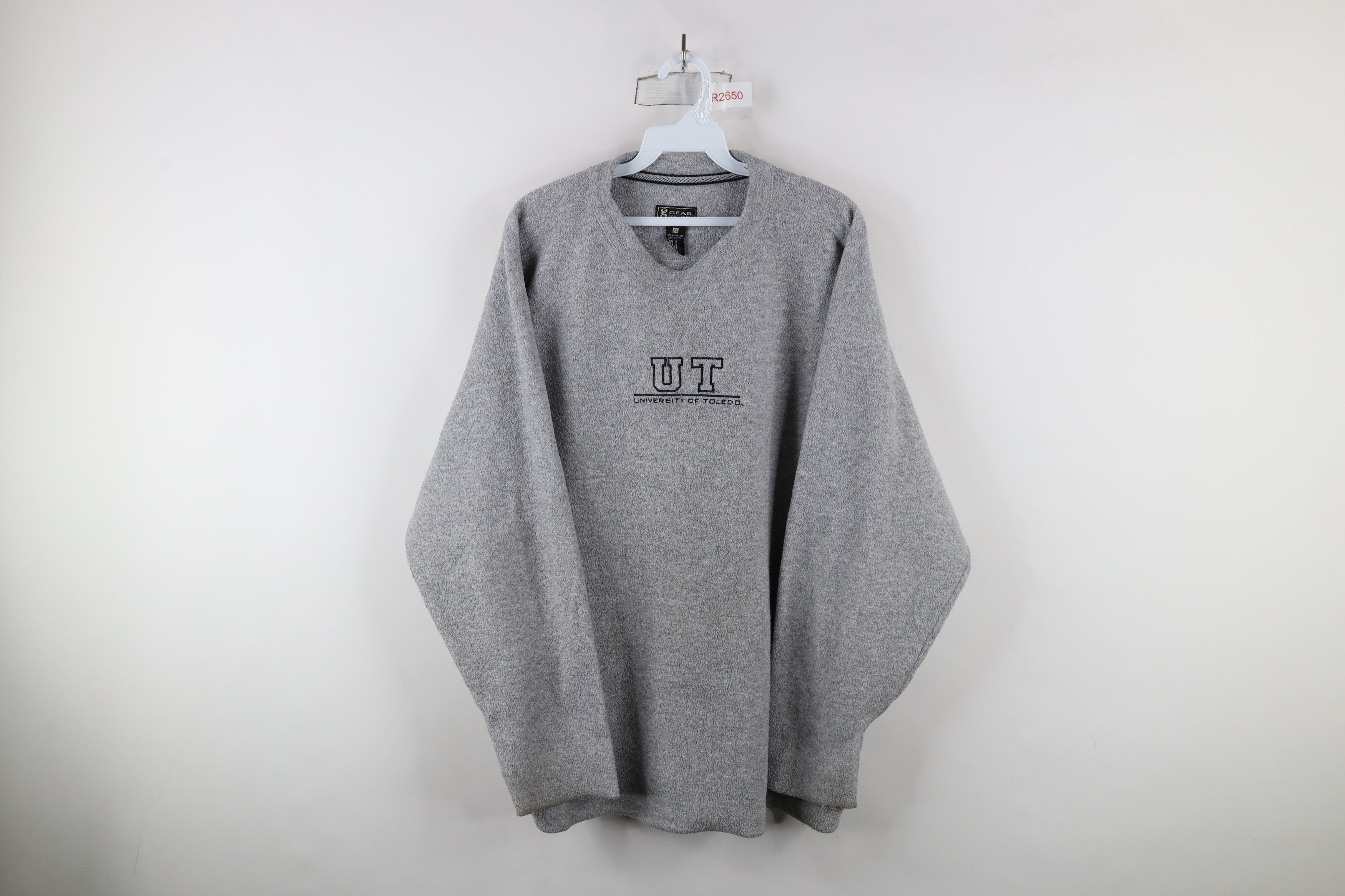 Vintage Vintage 90s Out University of Toledo Fleece Sweater Gray Size US XL / EU 56 / 4 - 1 Thumbnail