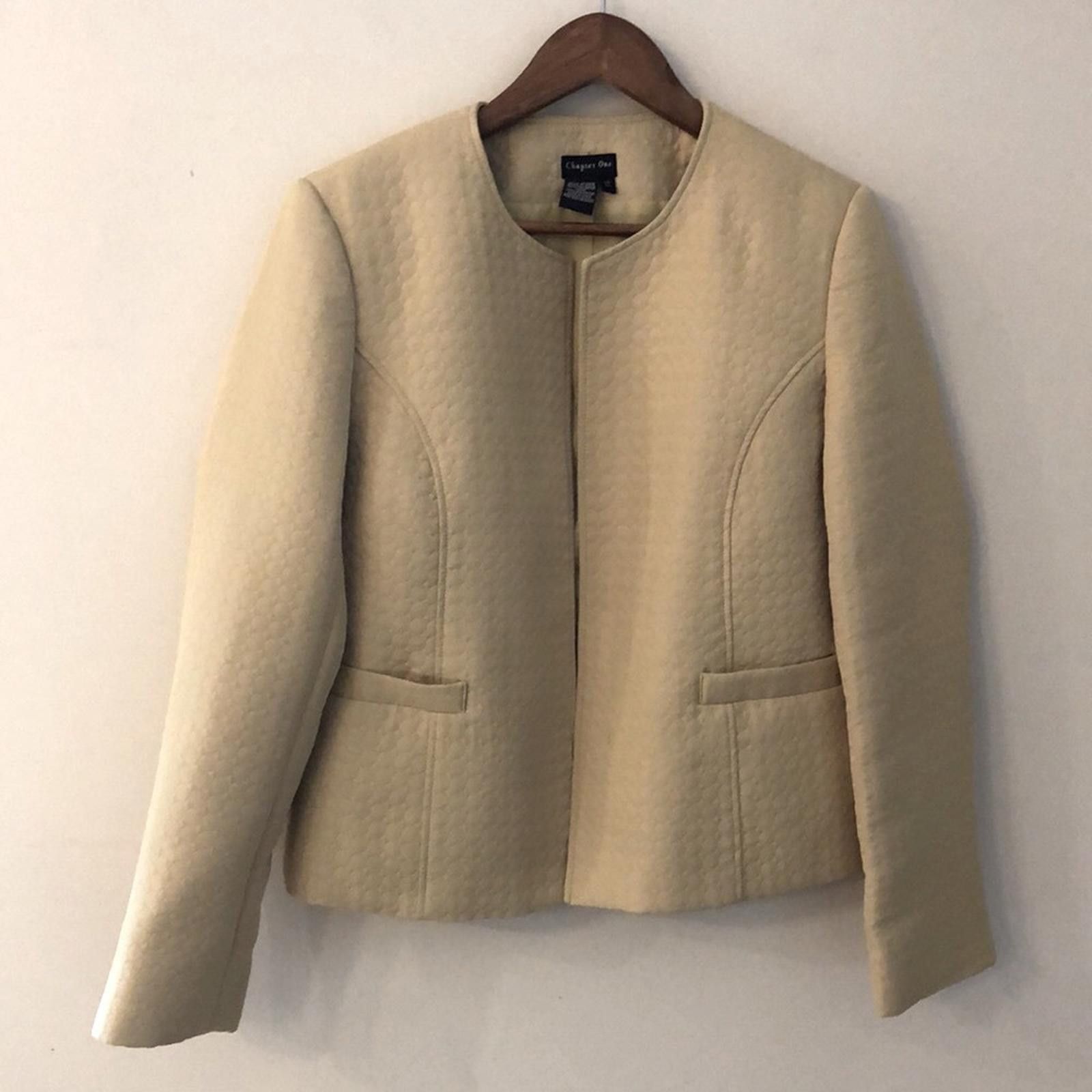 Other Chapter One Mustard Yellow Quilted Blazer lined pockets 12 Size XL / US 12-14 / IT 48-50 - 1 Thumbnail