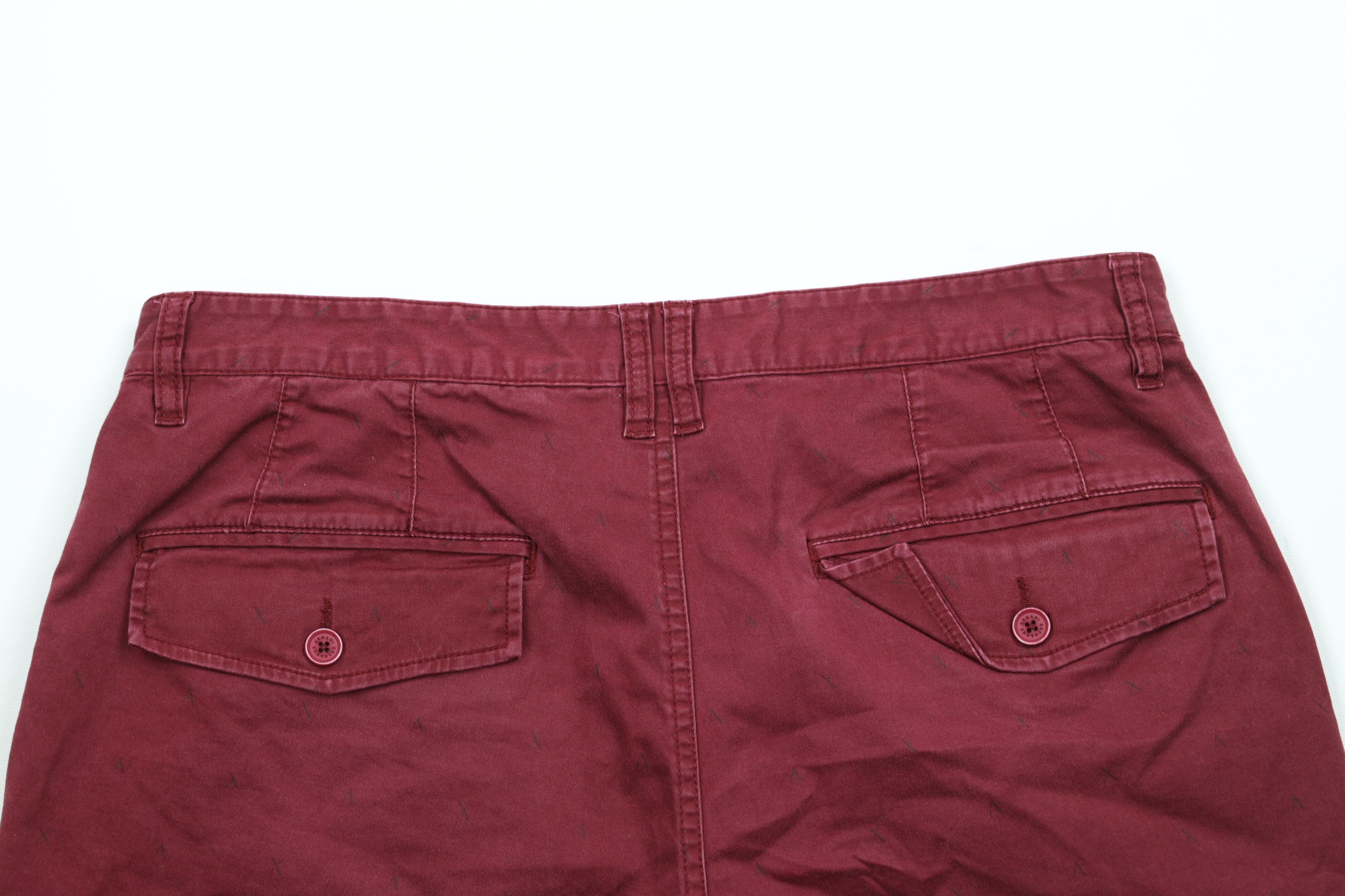 Armani Exchange × Vintage Armani Exchange Spell Out All Over Print Chino Shorts Red Size US 34 / EU 50 - 12 Thumbnail