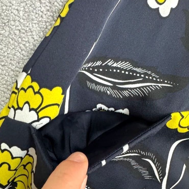Boden Boden Navy Blue Yellow Floral Midi Sheath Dress Womens US10R UK14R 3/4 Sleeve Floral Pattern Boho Office Workwear Casual Spring Summer Fall Womens Size L / US 10 / IT 46 - 5 Thumbnail