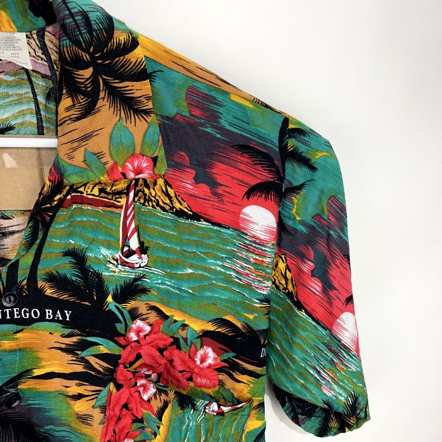 ALOHAS Beach Club Hawaiian Aloha Shirt 2XL Mens Shirt Floral Hibiscus Jamaica Montego Bay Island Beach Multicolor Button-Up Short Sleeve Casual Summer Size US XXL / EU 58 / 5 - 4 Thumbnail