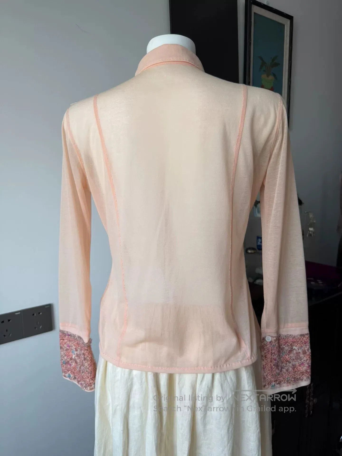 Other Ermanno Scervino Pink Embroidered Floral Shirt. Size M / US 6-8 / IT 42-44 - 7 Thumbnail