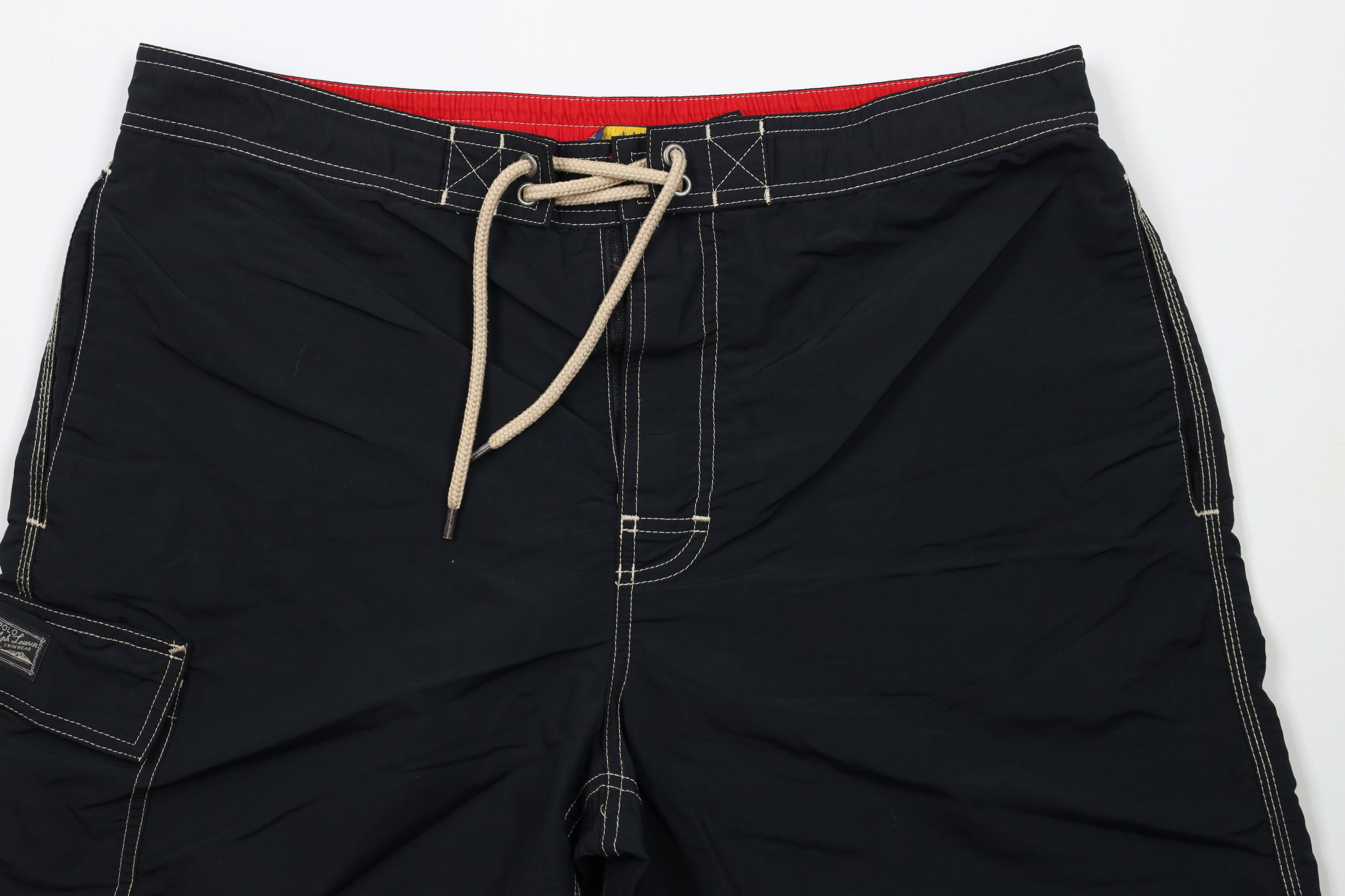 Ralph Lauren × Vintage Vintage Ralph Lauren Spell Out Lined Short Swim Trunks Black Size US 34 / EU 50 - 3 Thumbnail