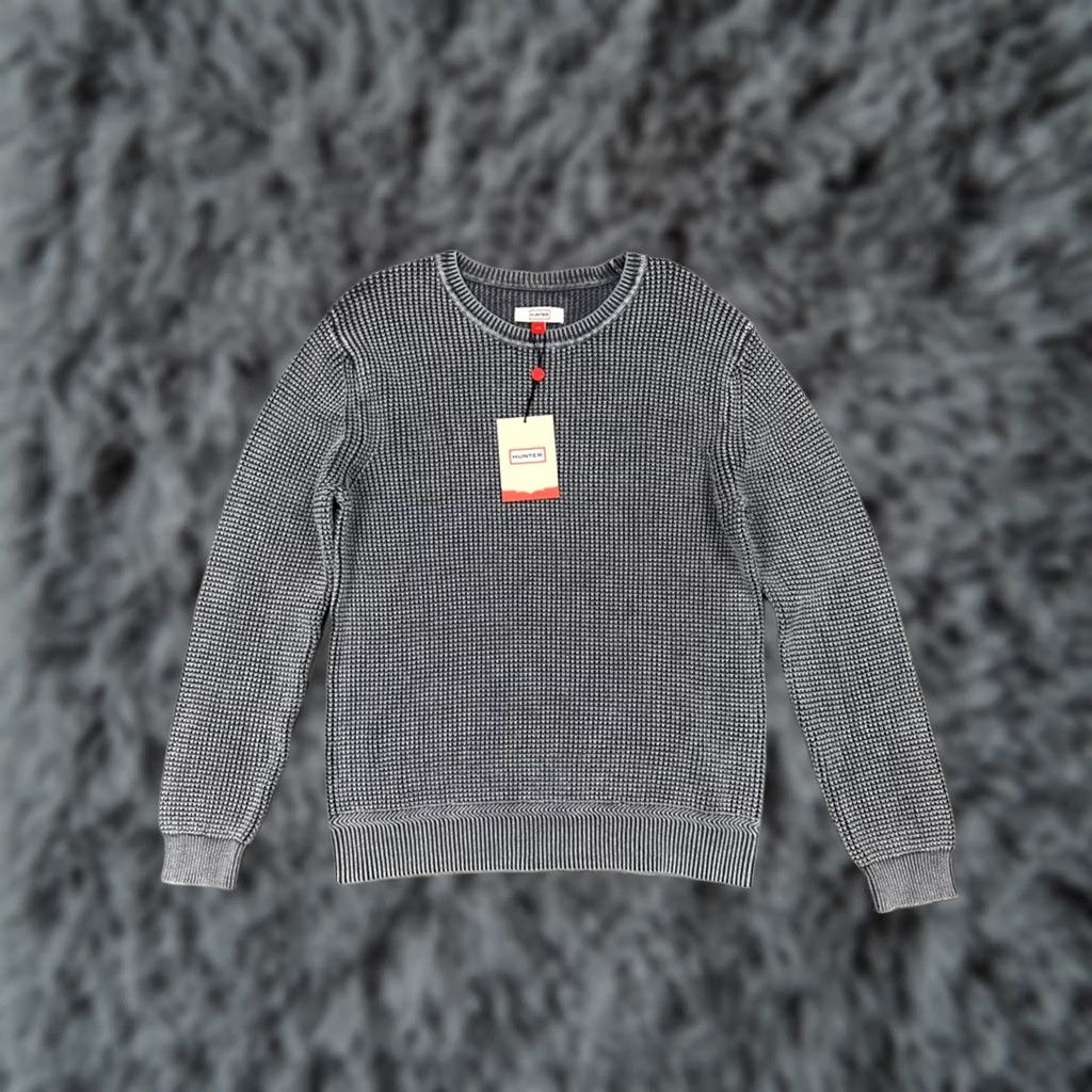 Hunter Hunter Waffle Knit Grey Crew Neck Sweater L Men Regular Pullover Color Gray Cotton 100% NWT Size US L / EU 52-54 / 3 - 1 Thumbnail