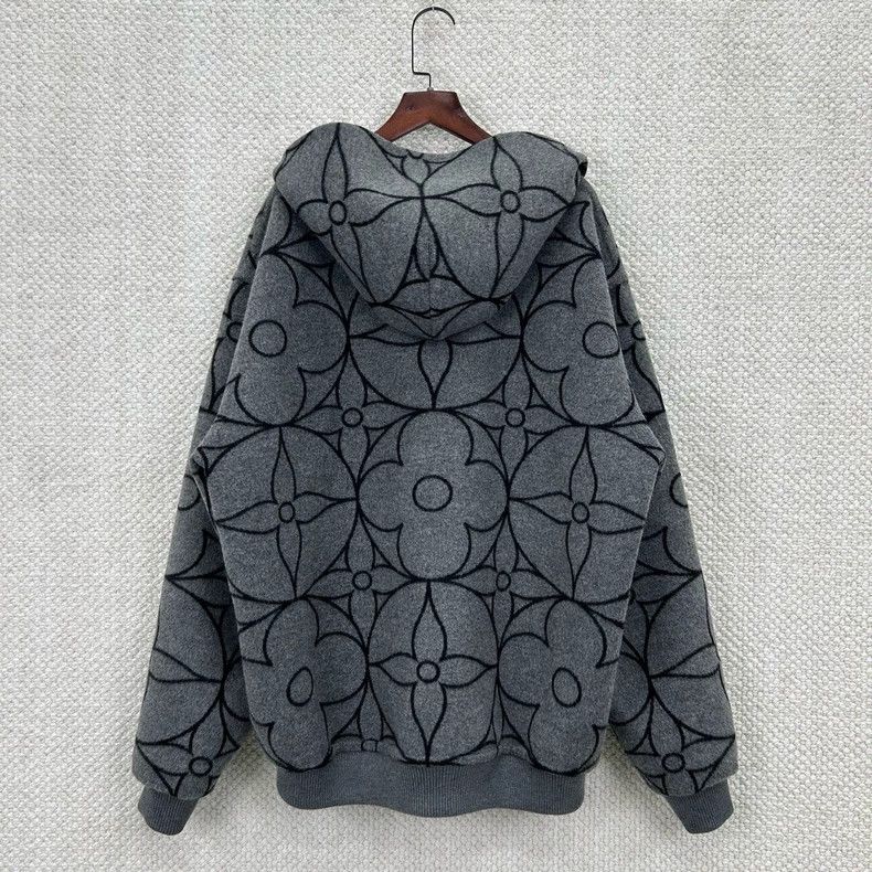 Louis Vuitton Louis Vuitton Grey floral hooded sweatshirt Size US L / EU 52-54 / 3 - 2 Thumbnail
