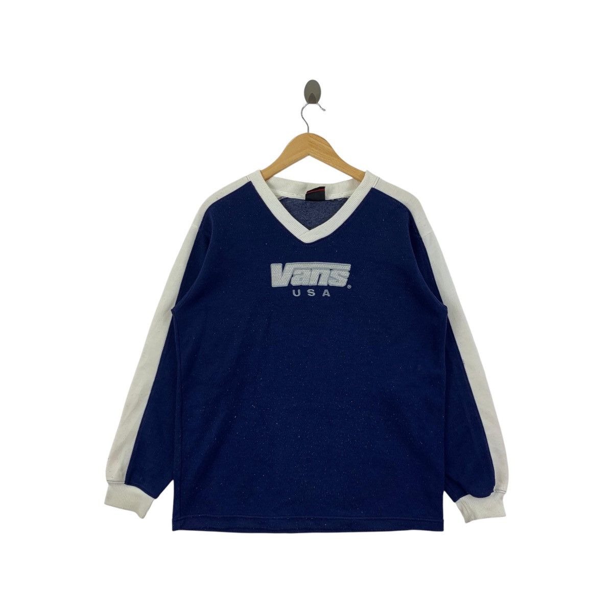 Vans Vintage 90s VANS SKATE USA Skateboard V-Neck Sweatshirt Size US M / EU 48-50 / 2 - 1 Thumbnail