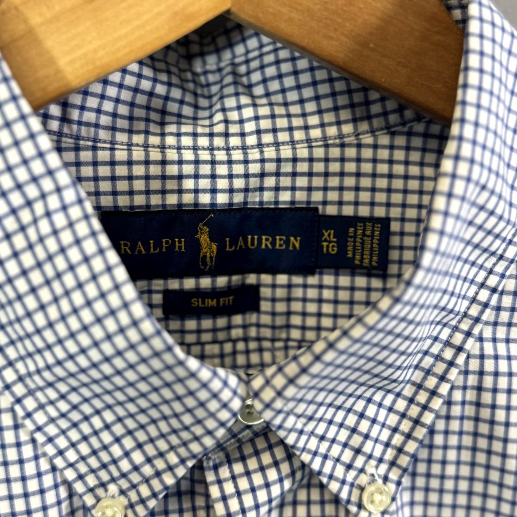Ralph Lauren Ralph Lauren Shirt Mens XL Blue Slim Fit Button Down Check Dress Classic NWT Size 46R - 3 Thumbnail
