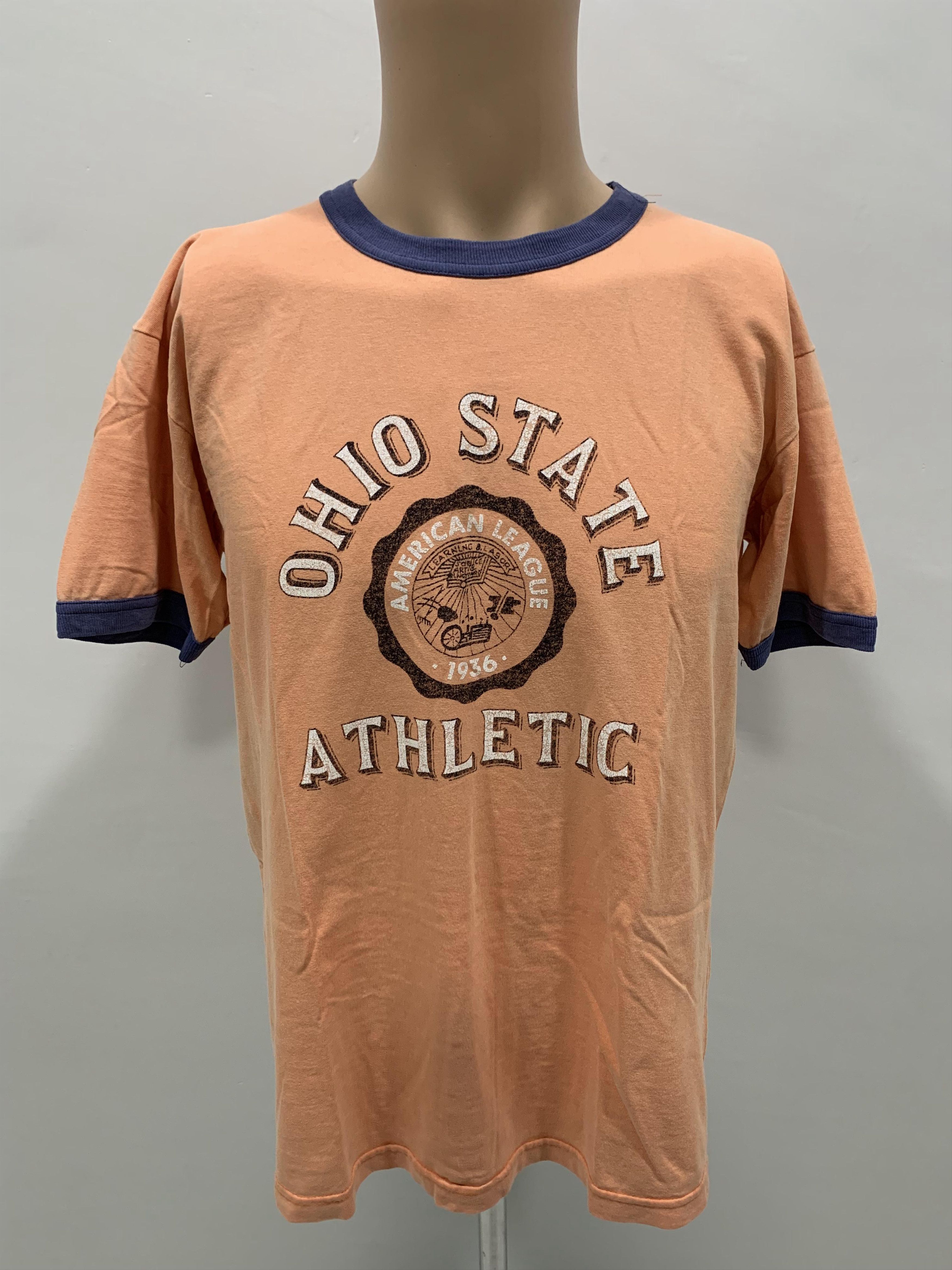 image of Sugar Cane Co x Toyo Enterprises Ohio State Athletic Cheswick Sugar Cane Ringer in Light Orange (Si