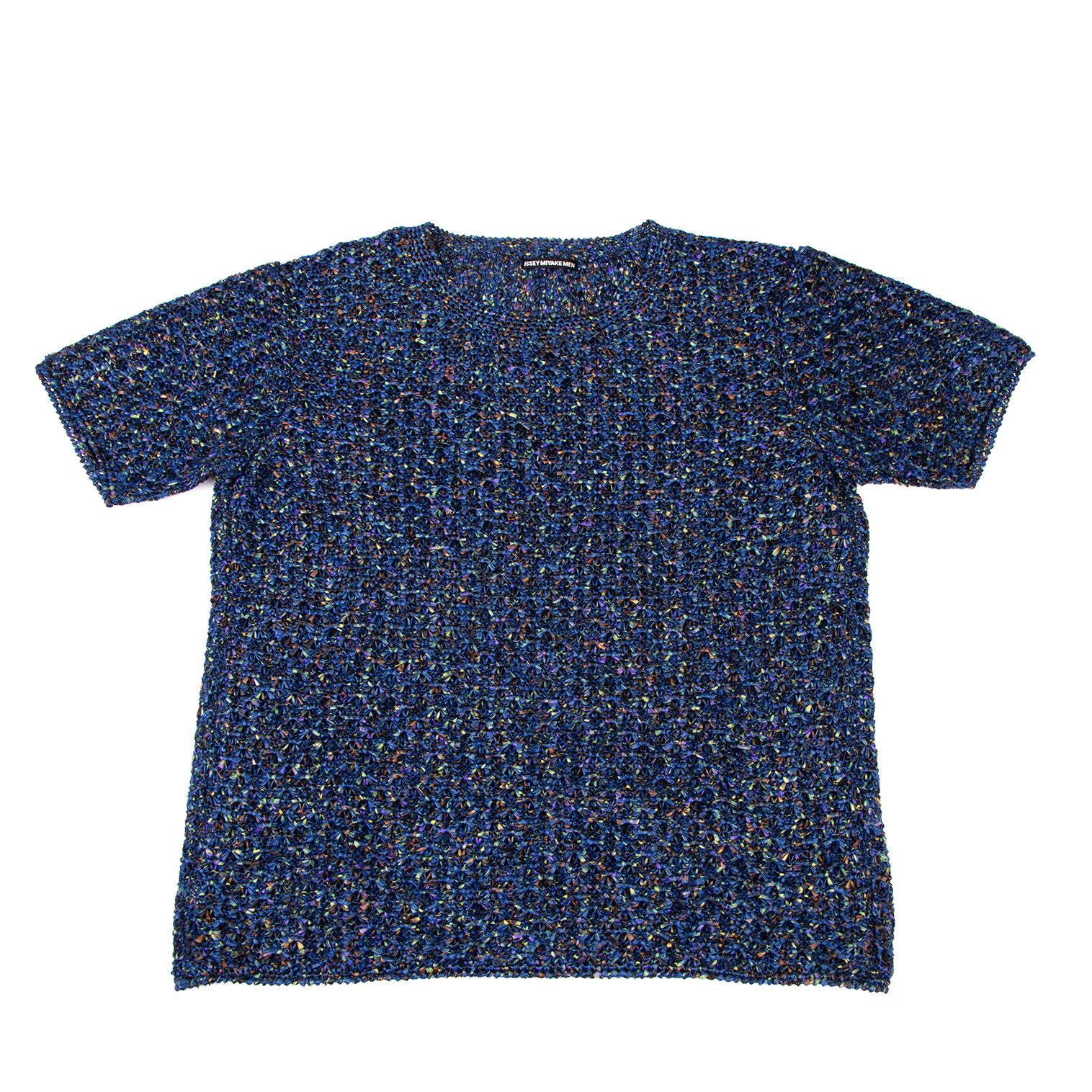 Issey Miyake o1tko11224 Mesh Short Sleeve T-Shirt in Dark Blue Size US S / EU 44-46 / 1 - 1 Thumbnail