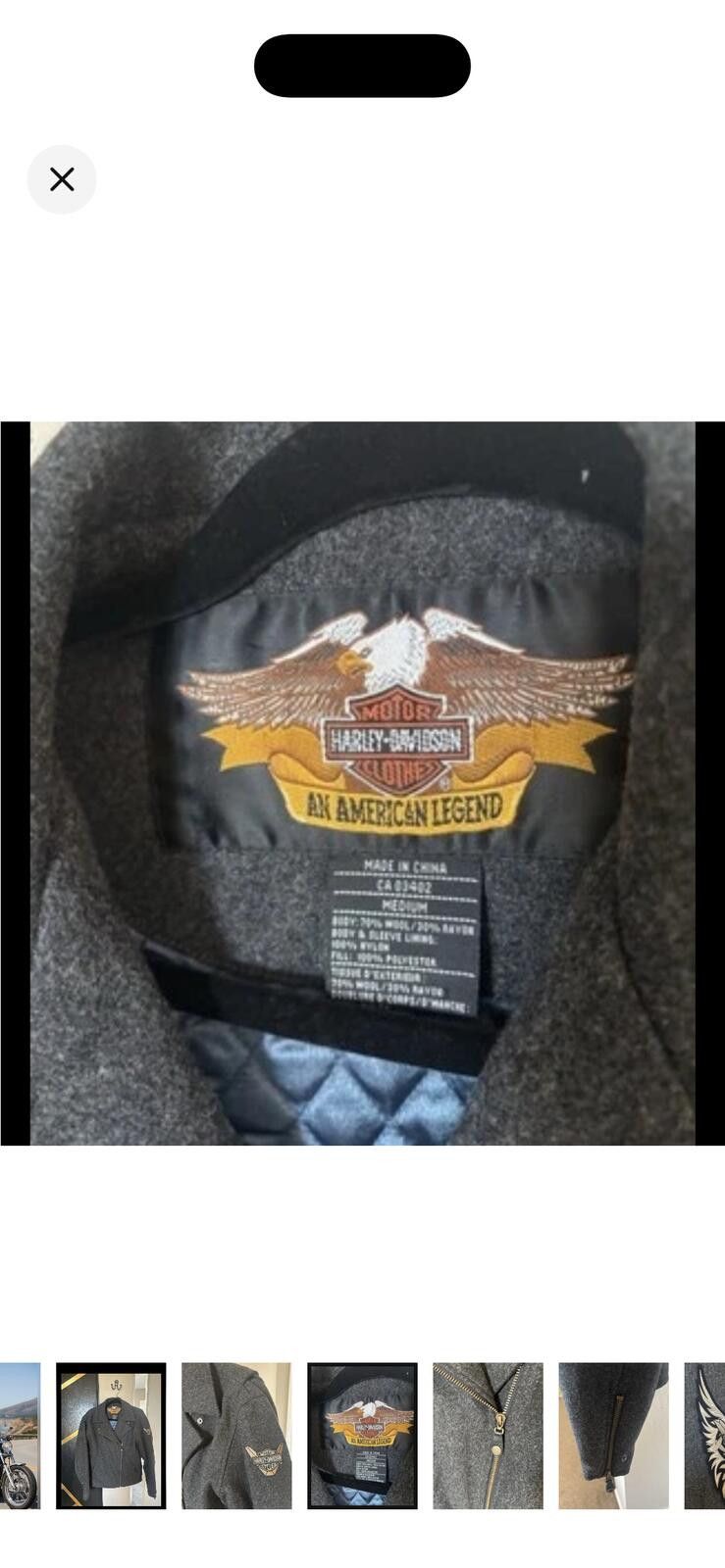 Harley Davidson (Harley-Davidson) Charcoal Bomber Jacket Size M / US 6-8 / IT 42-44 - 3 Thumbnail