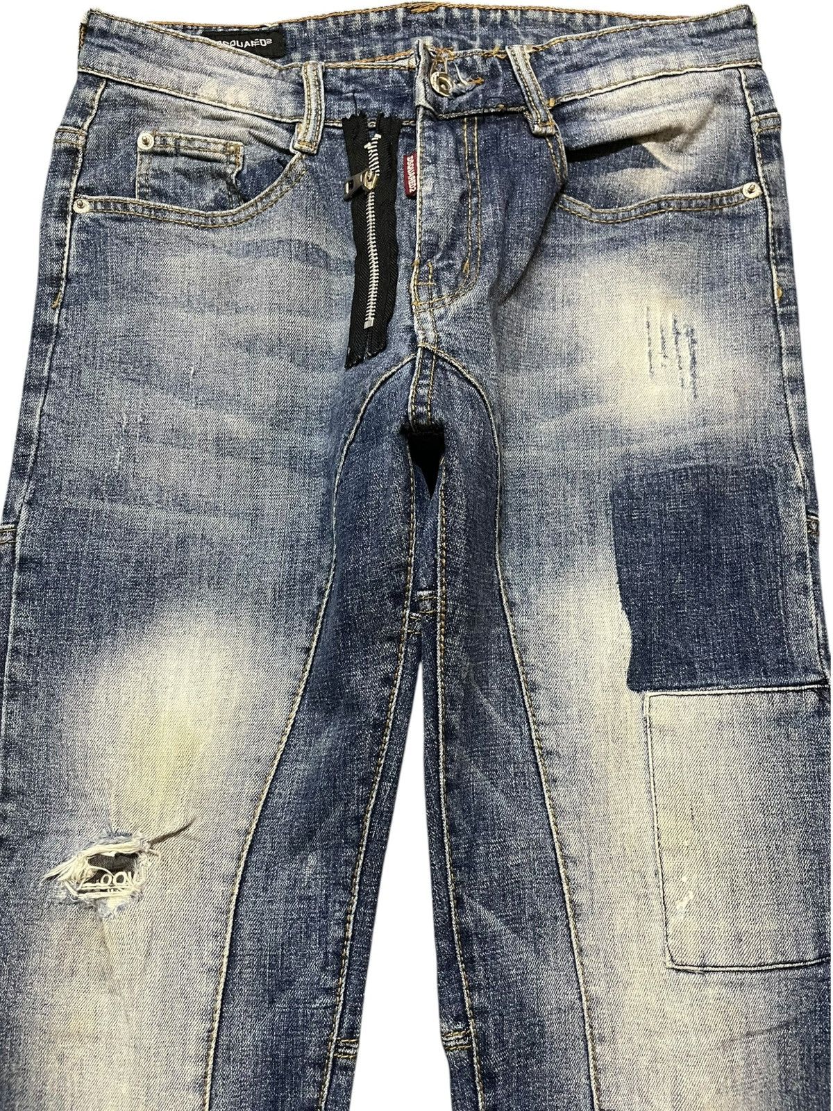 Dsquared2 Vintage Dsquared2 Slim Fit Patchwork Sashiko Boro Denim Size US 30 / EU 46 - 2 Thumbnail