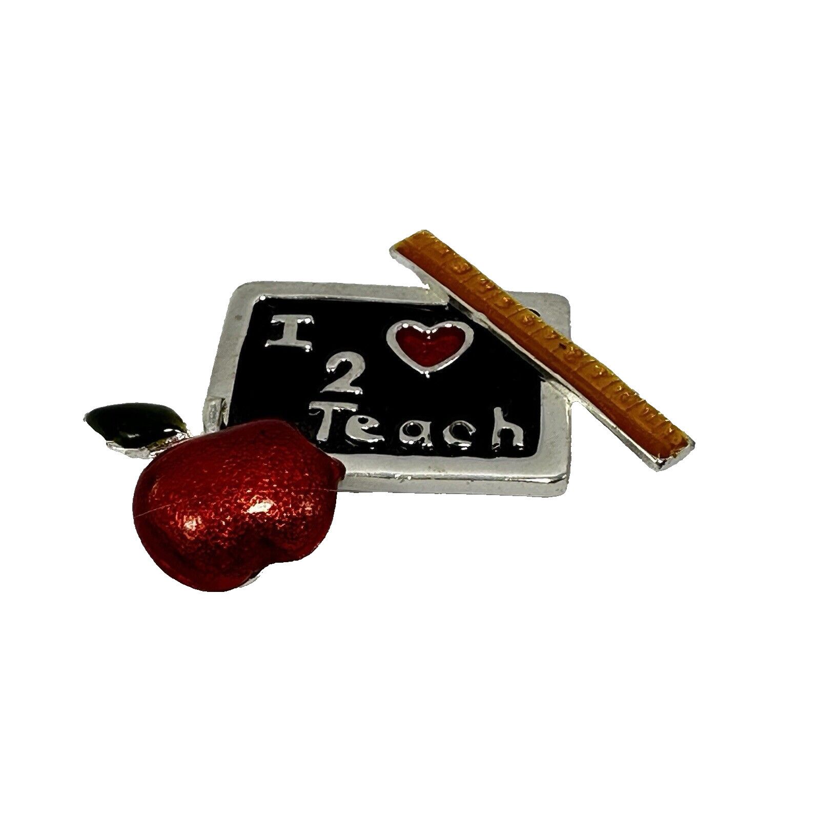 Other I Love 2 Teach Apple Teacher Brooch Pin Button Appreciation Size ONE SIZE - 1 Thumbnail