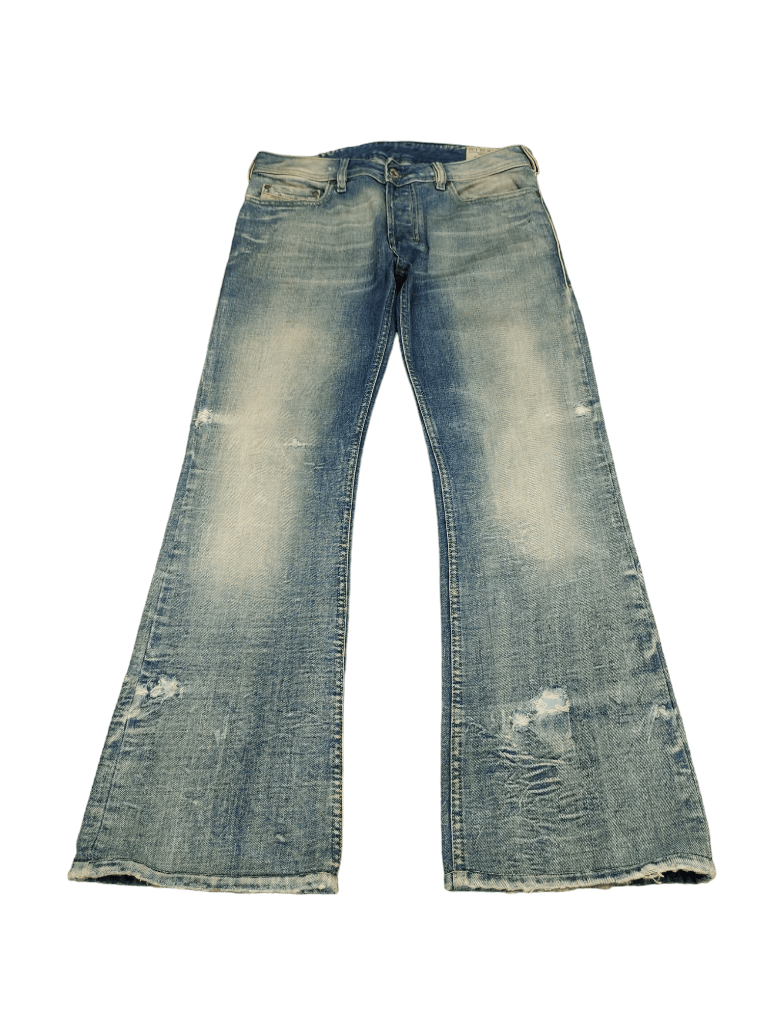 Diesel Flare Jeans Diesel 1dr Logo Distress Faded Boot Cut Y2k lgb Size US 30 / EU 46 - 10 Thumbnail