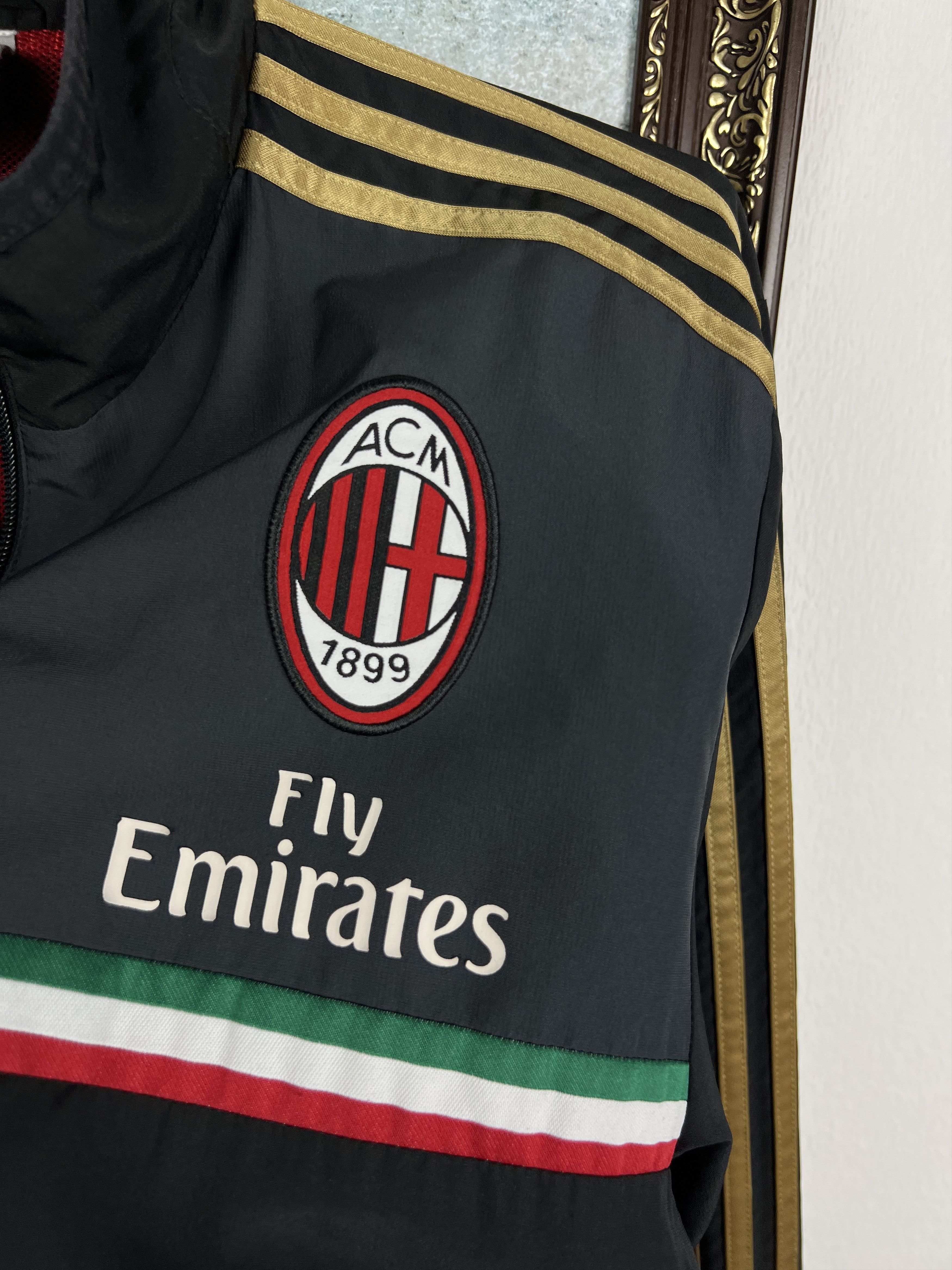 Adidas Vintage AC Milan Football Jacket Soccer Track Top Zip Maglia Size US L / EU 52-54 / 3 - 4 Thumbnail