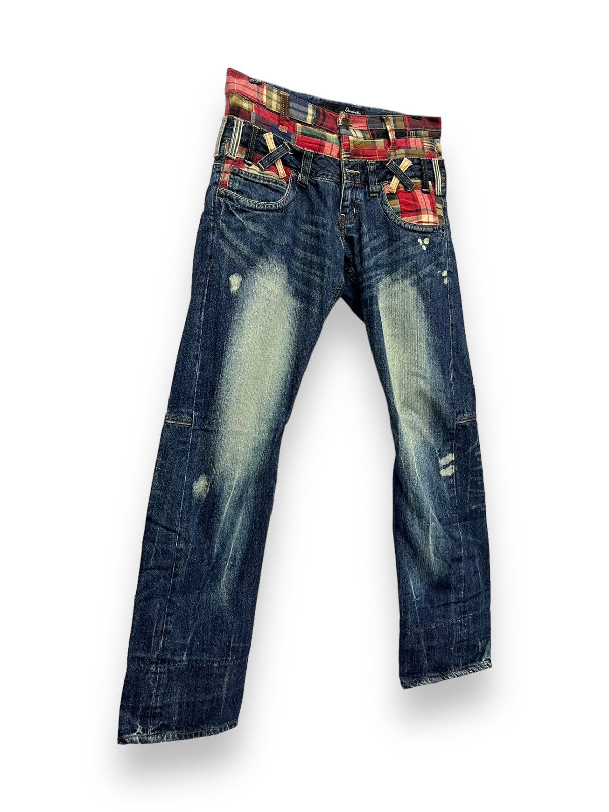 If Six Was Nine 🔥Grunge Patchwork Double Waist Distressed Mud Max Blast Size US 29 - 5 Thumbnail