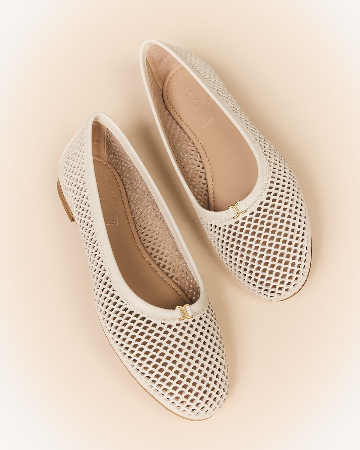 Chloe o1loc1c0425 CHC23 Marcie Ballerina in Eggshell Size US 9 / IT 39 - 5 Thumbnail