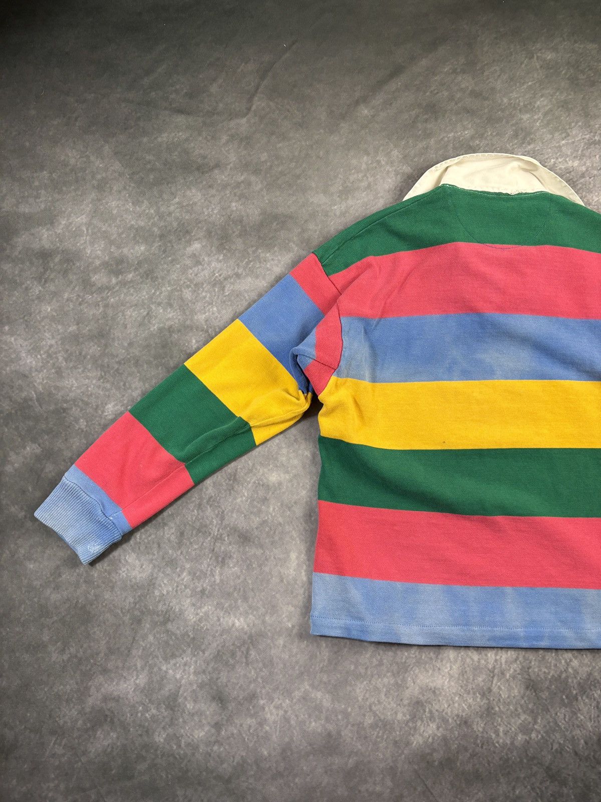 Vintage Vintage Rugby Polo Longsleeve Faded Cropped Striped 80s 90s Size US M / EU 48-50 / 2 - 11 Thumbnail