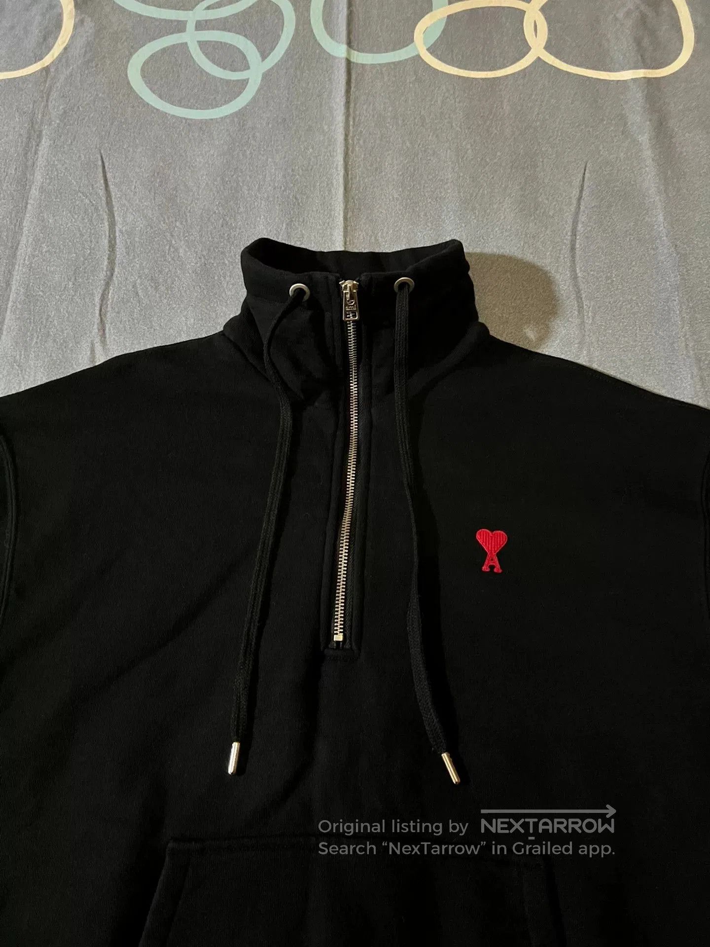 AMI ami red logo half-zip black sweatshirt. Size US S / EU 44-46 / 1 - 2 Thumbnail