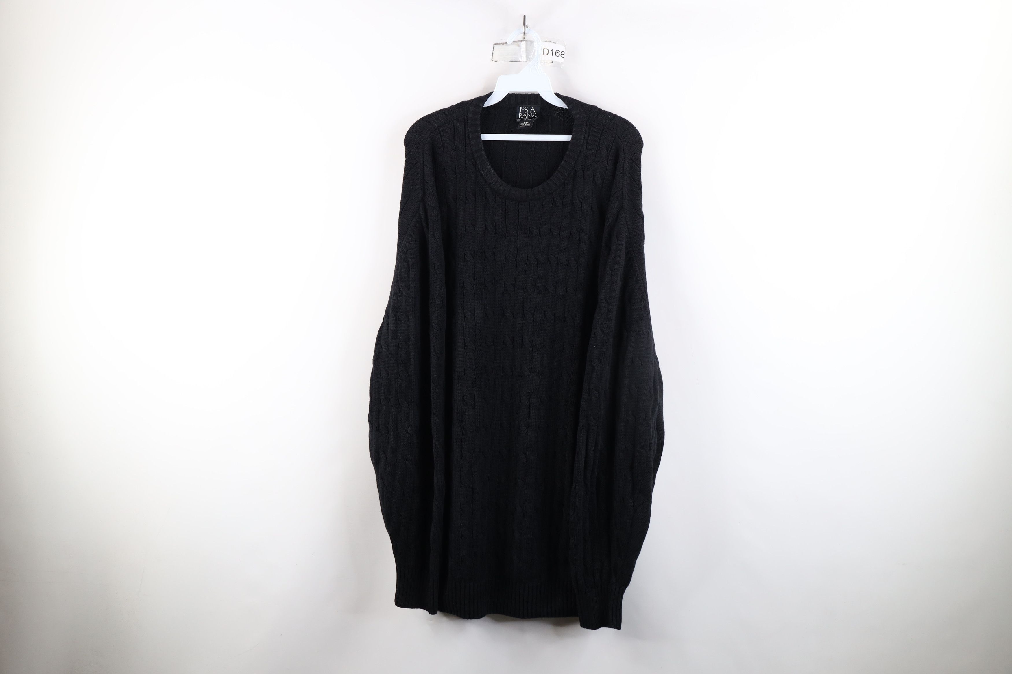 Vintage Vintage 90s Y2K Streetwear Cotton Cable Knit Sweater Black Size XXL / US 16-18 / IT 52-54 - 1 Thumbnail