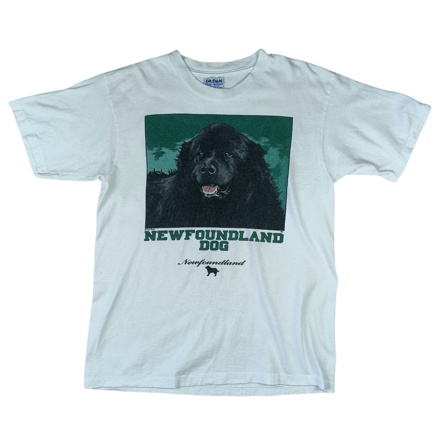 Gildan Vintage 90's GILDAN New Foundland Dog Animal T-Shirt Size US M / EU 48-50 / 2 - 2 Thumbnail