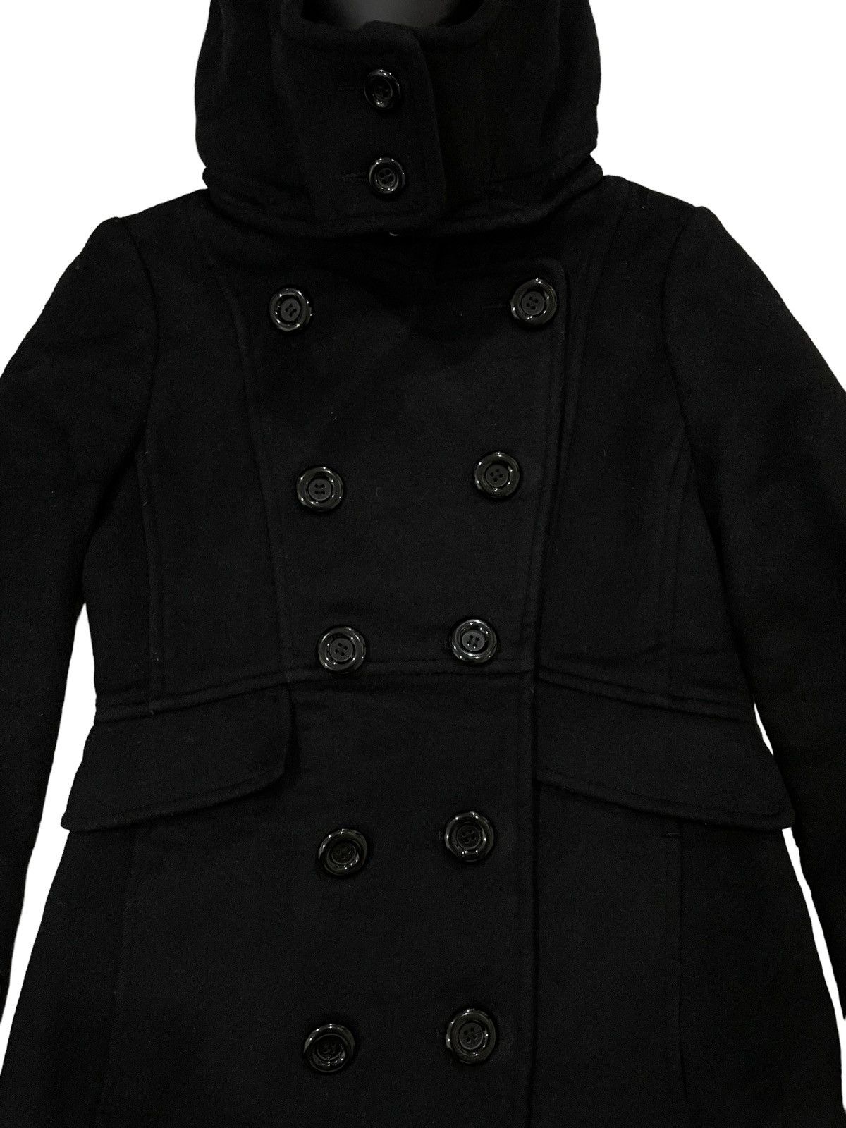 Japanese Brand × Yohji Yamamoto A.T. Atsuro Tayama Faux Wool Double Breasted Hooded Jacket Size US S / EU 44-46 / 1 - 4 Thumbnail