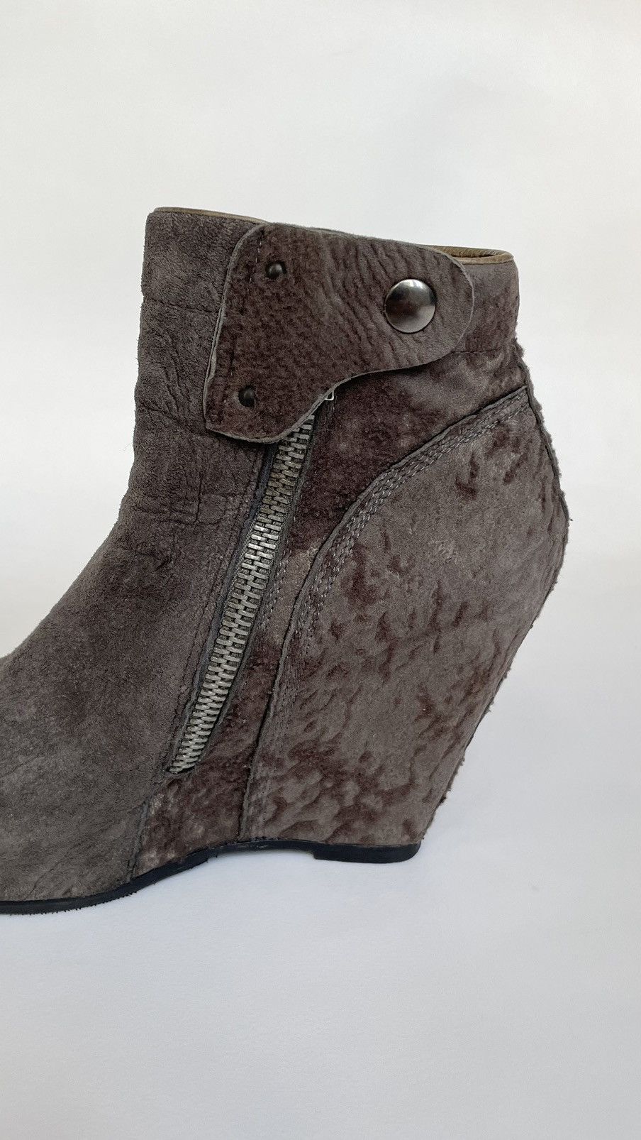 Rick Owens Distressed Shearling Biker Boots Size US 7 / IT 37 - 7 Thumbnail