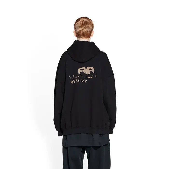 Balenciaga o1bcso1str0326 Hand-Drawn BB Icon Hoodie Large Fit in Black Size XL / US 12-14 / IT 48-50 - 5 Thumbnail