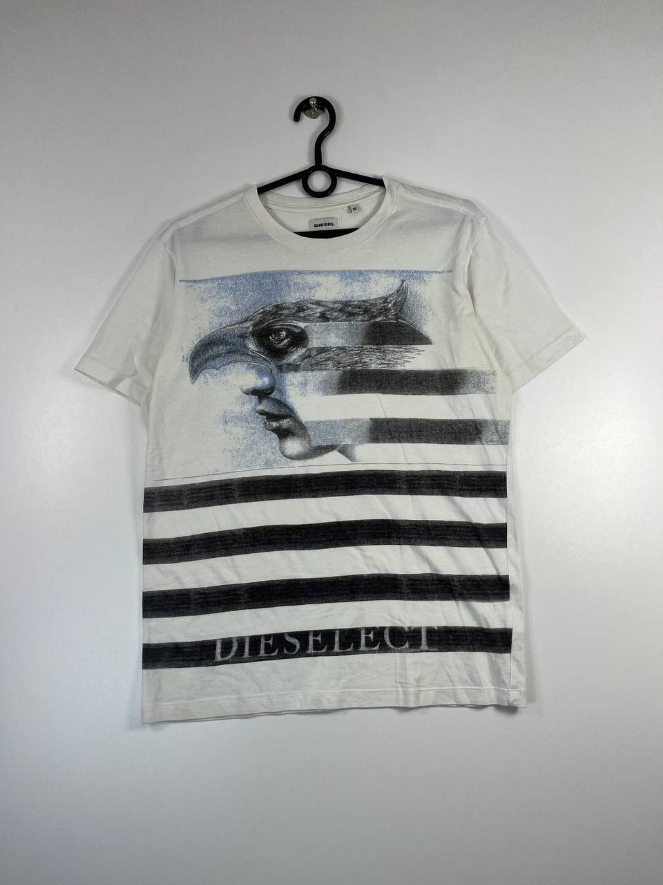 Diesel Diesel Graphic Eagle Stripe T-Shirt Cotton White Mens Size M Size US M / EU 48-50 / 2 - 1 Thumbnail