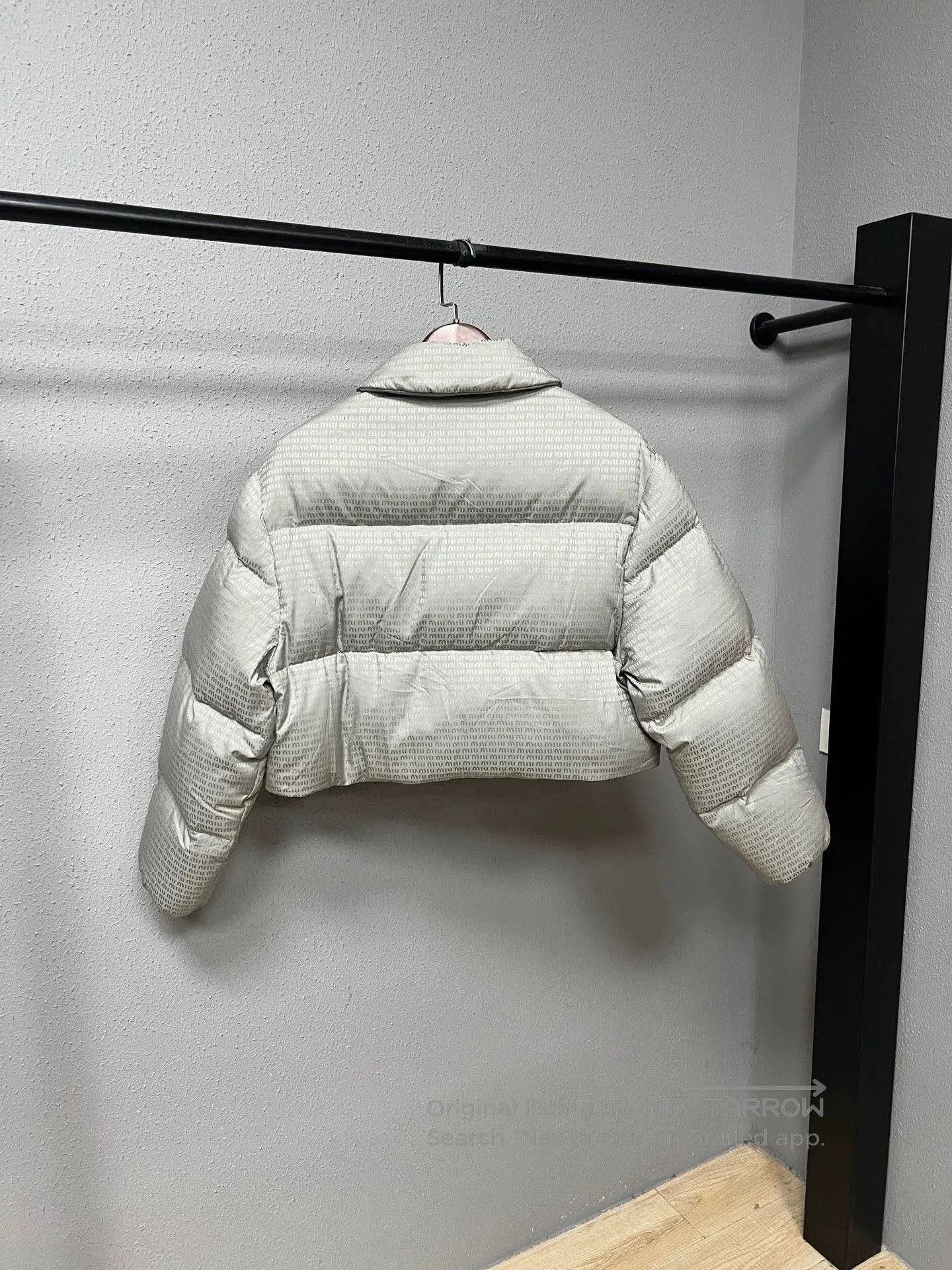 Miu Miu gray print short down jacket. Size M / US 6-8 / IT 42-44 - 2 Thumbnail