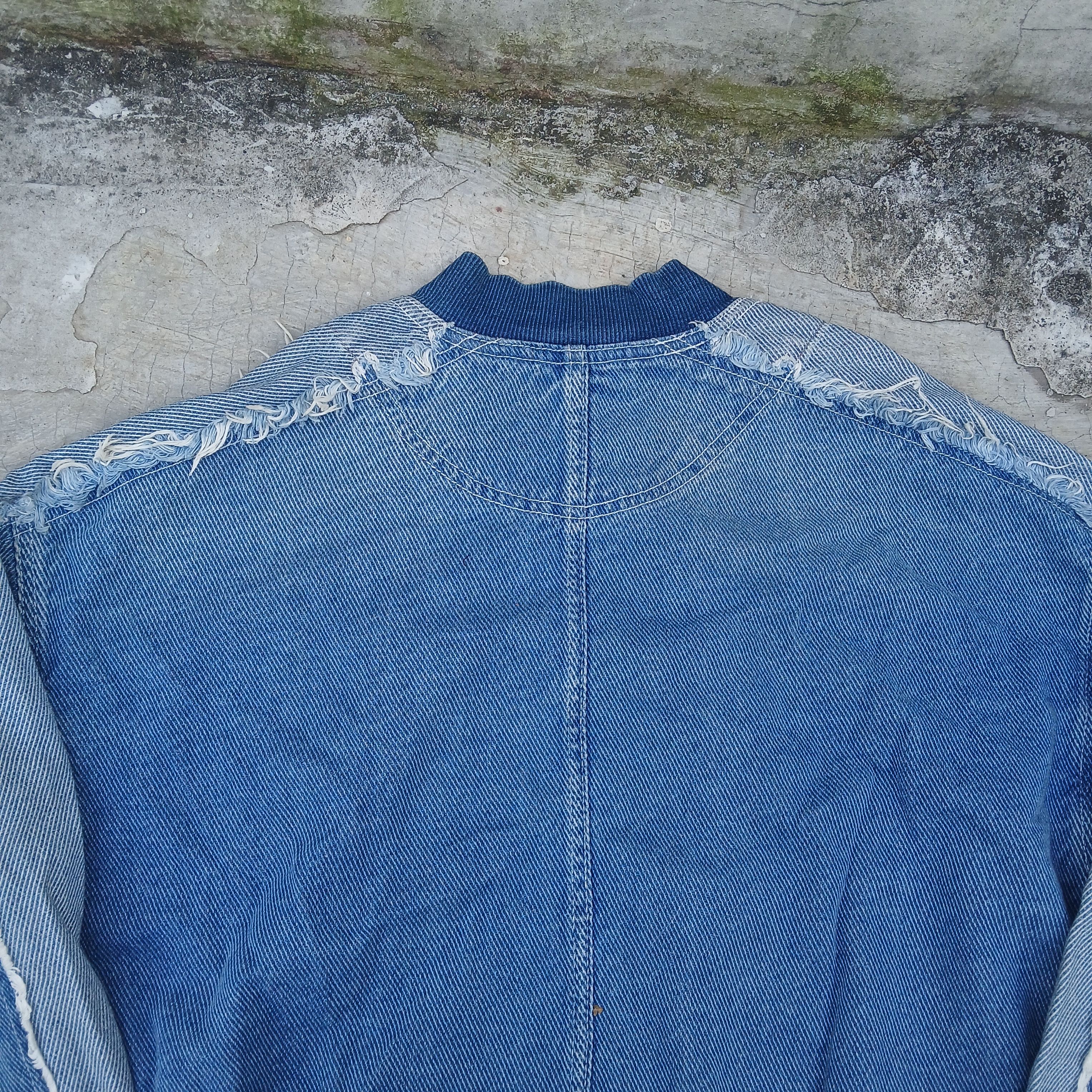 Japanese Brand Cube sugar ripped bomber denim jacket Size L / US 10 / IT 46 - 6 Thumbnail