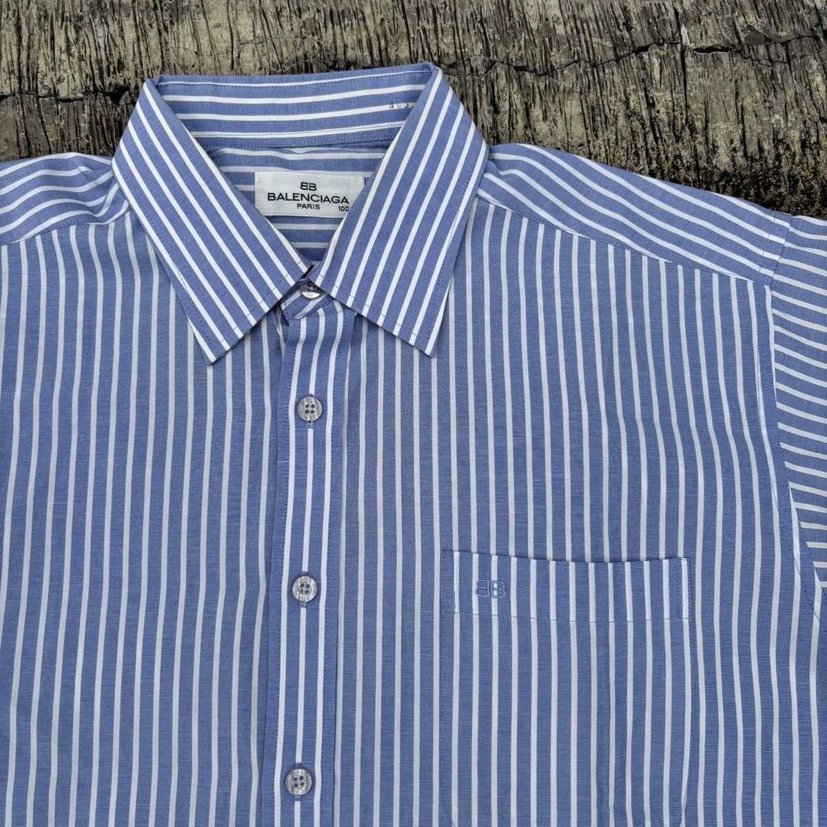 Balenciaga Vintage Balenciaga stripe button up shirt Size US XL / EU 56 / 4 - 4 Thumbnail