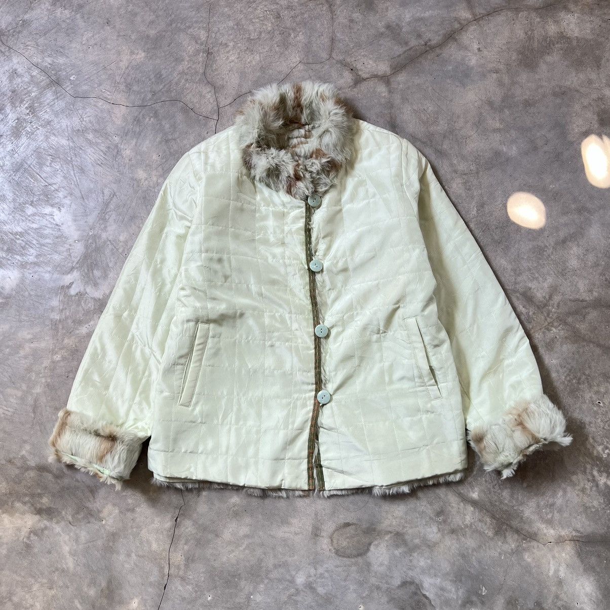 Balmain Vintage 80s Balmain Paris Silk/Fur Reversible jacket Size L / US 10 / IT 46 - 2 Thumbnail