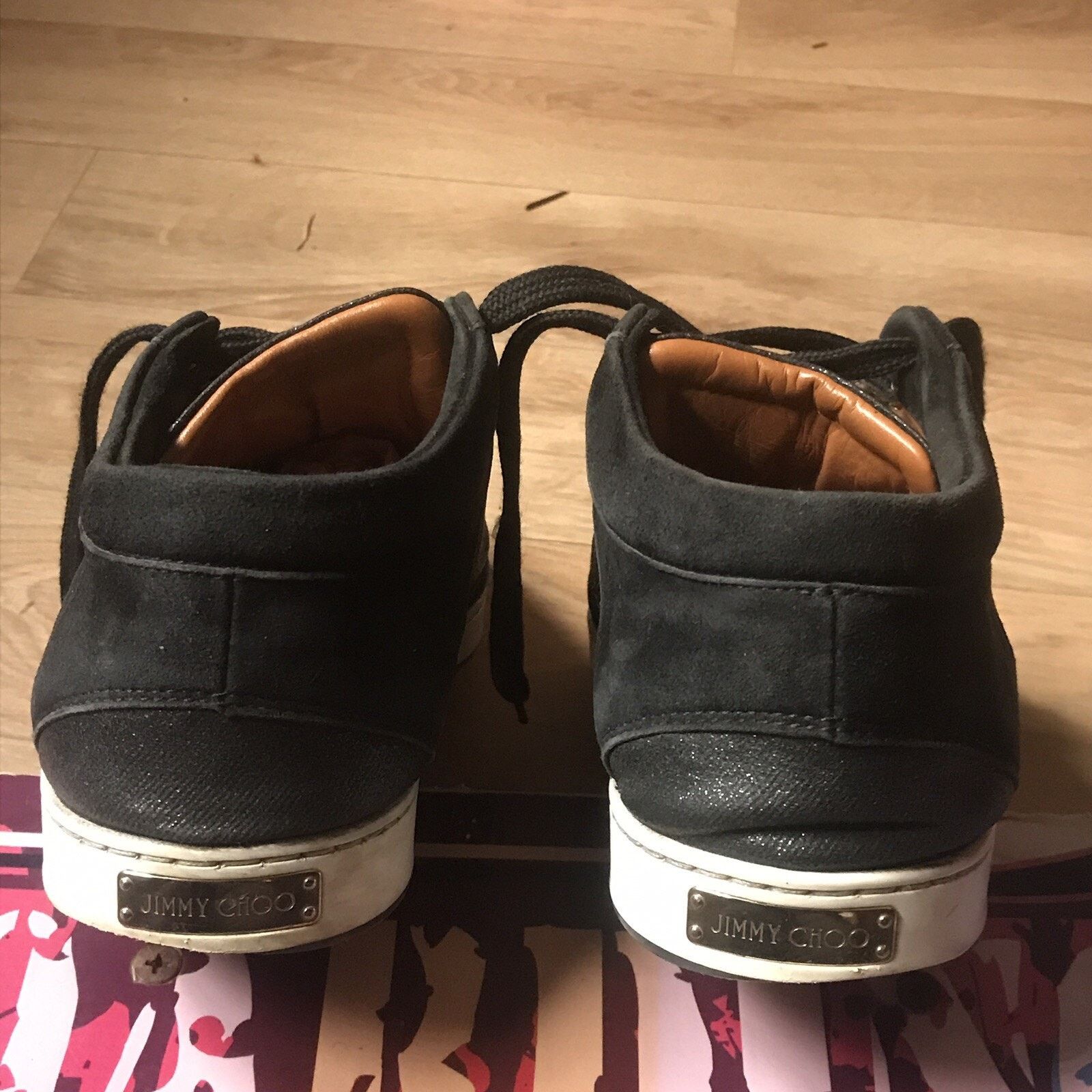 Jimmy Choo JIMMY CHOO Miami Sneaker SHOES glitter BLACK Leather WOMENS Size US 9 / IT 39 - 5 Thumbnail